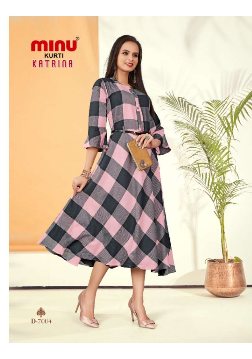 Minu KATRINA Vol-7 Rayon Long Anarkali Kurtis-6P Catalogue