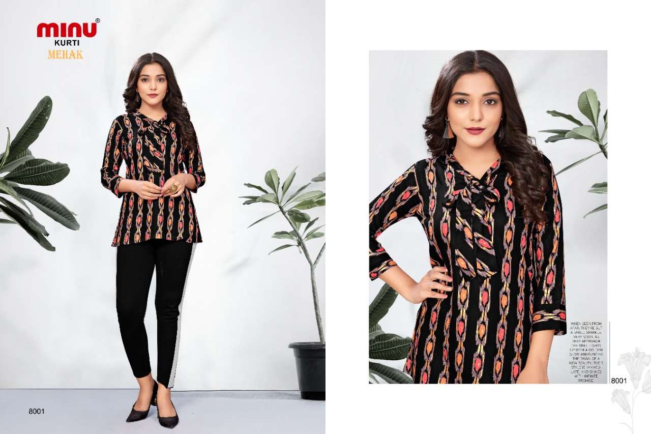 Minu MEHAK Vol-8 Rayon Top-4P Catalog