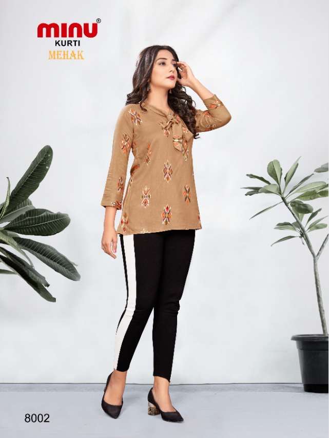 Minu MEHAK Vol-8 Rayon Top-4P Catalog