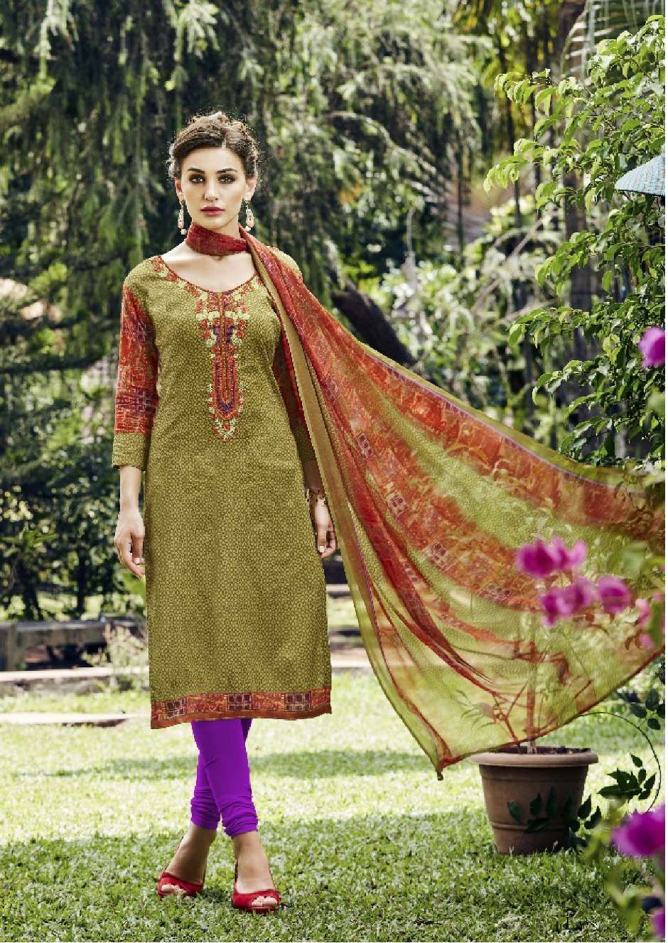 Minu PARINEETA  Cotton Embroidered Dress Material-9P Catalog