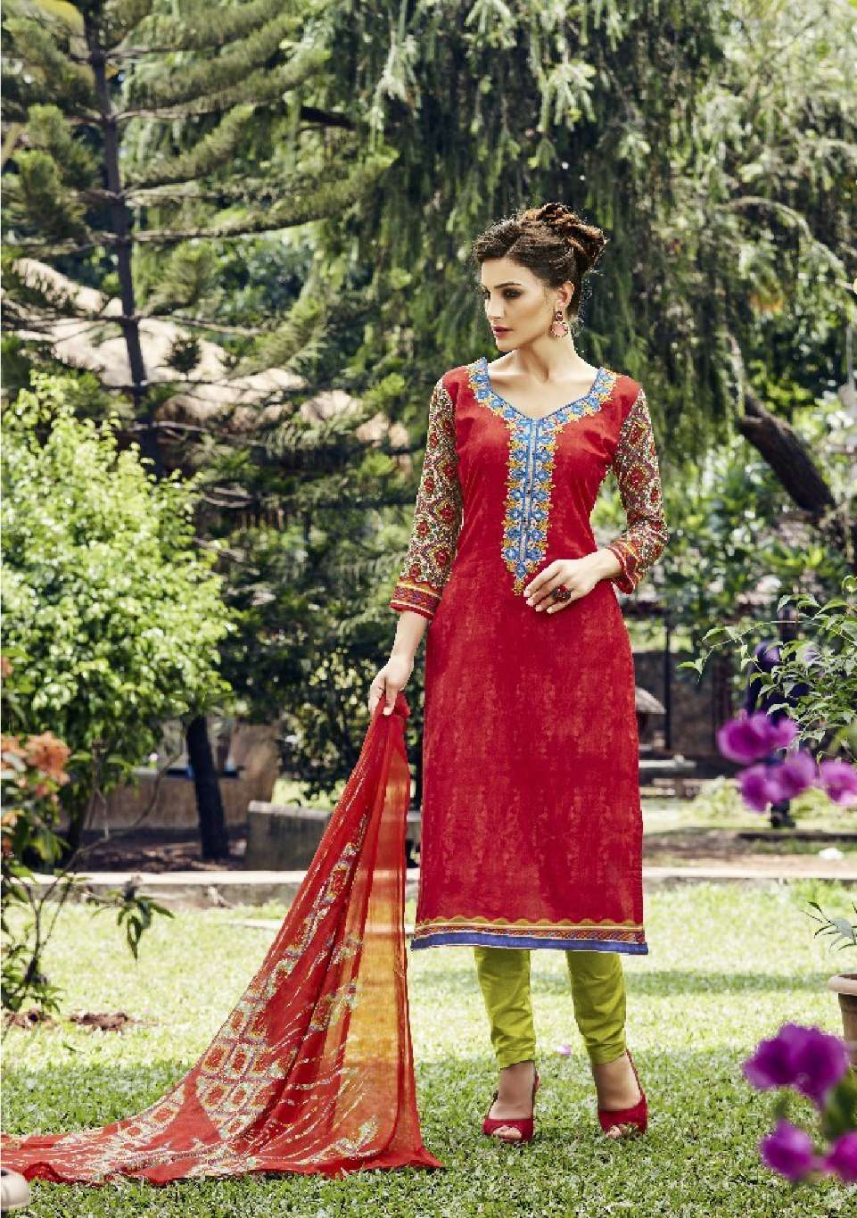 Minu PARINEETA  Cotton Embroidered Dress Material-9P Catalog