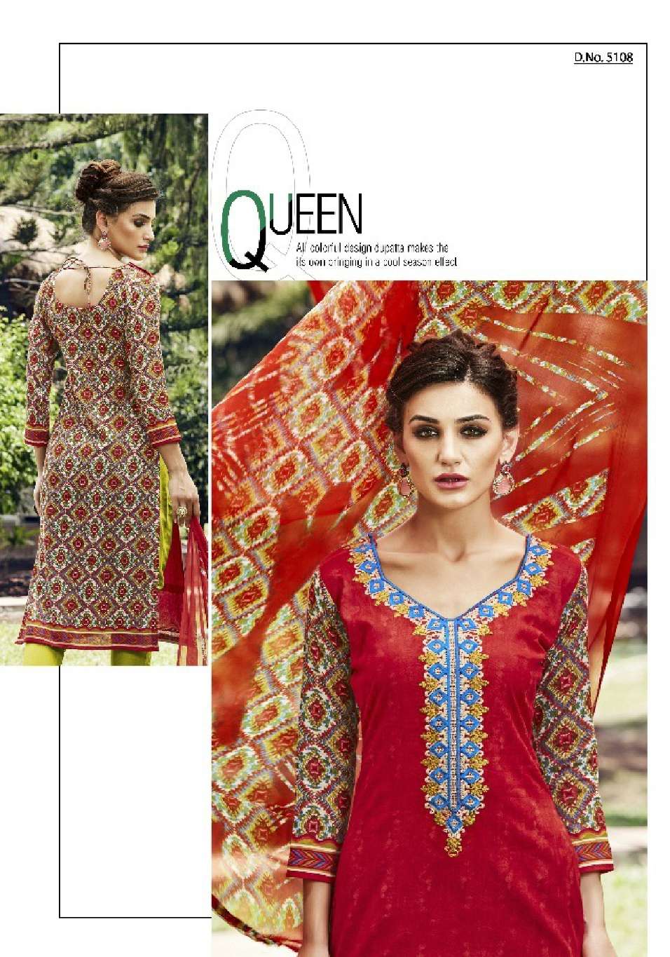 Minu PARINEETA  Cotton Embroidered Dress Material-9P Catalog