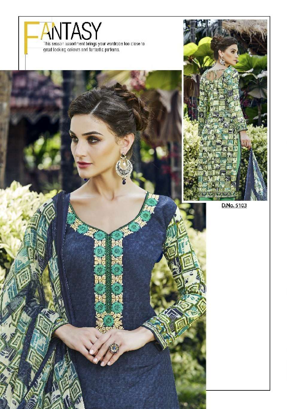 Minu PARINEETA  Cotton Embroidered Dress Material-9P Catalog