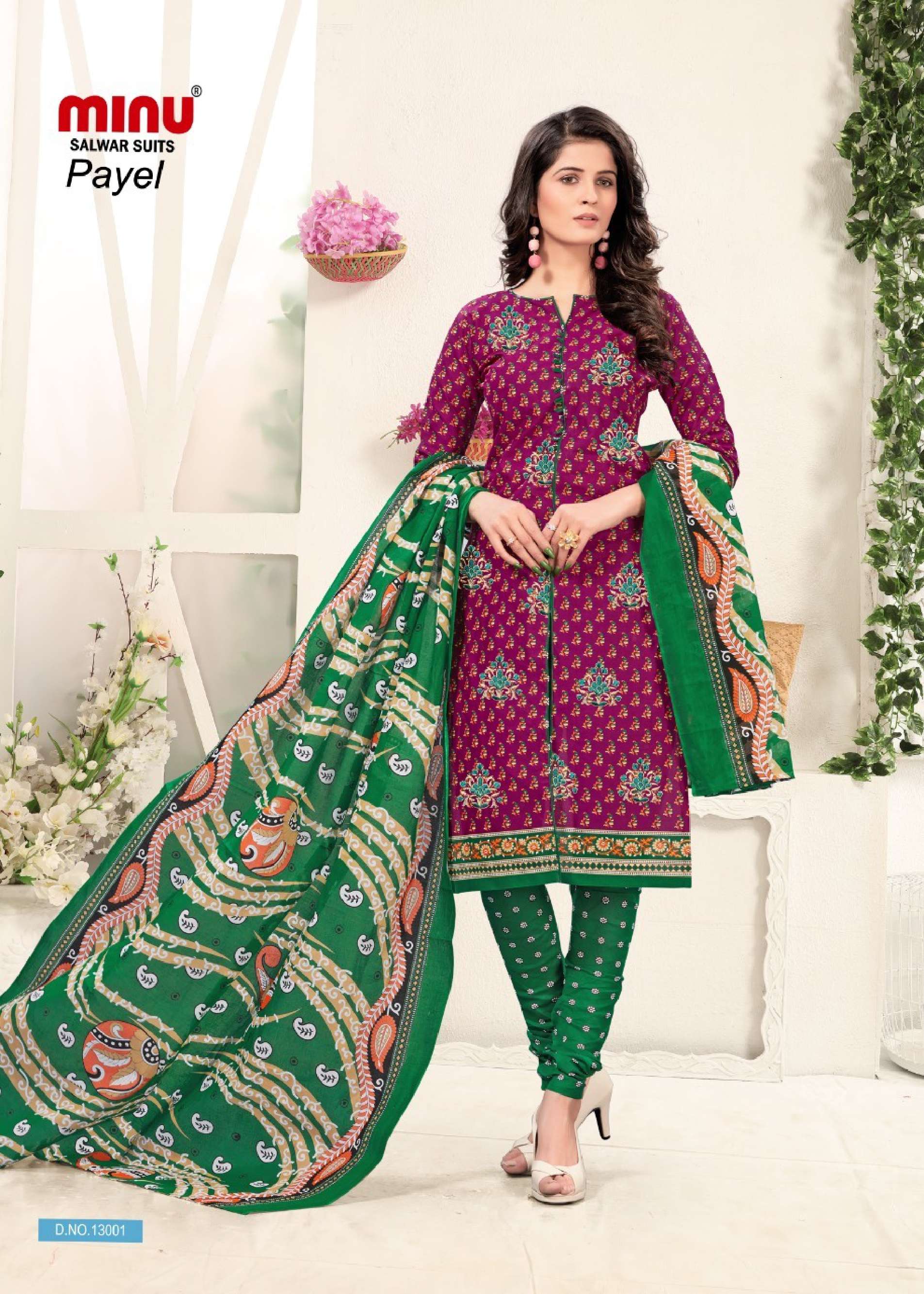 Minu PAYAL Cotton Embroidered Dress Material-10P Catalog