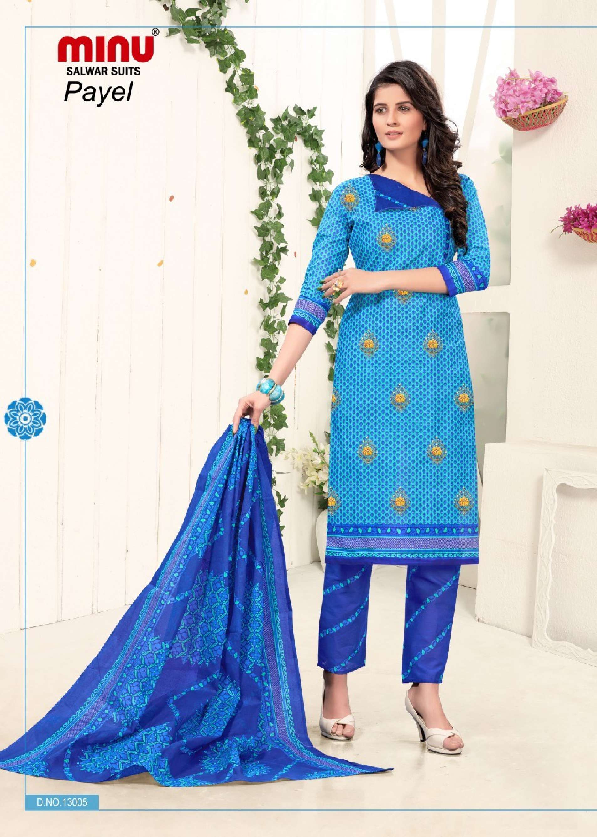 Minu PAYAL Cotton Embroidered Dress Material-10P Catalog