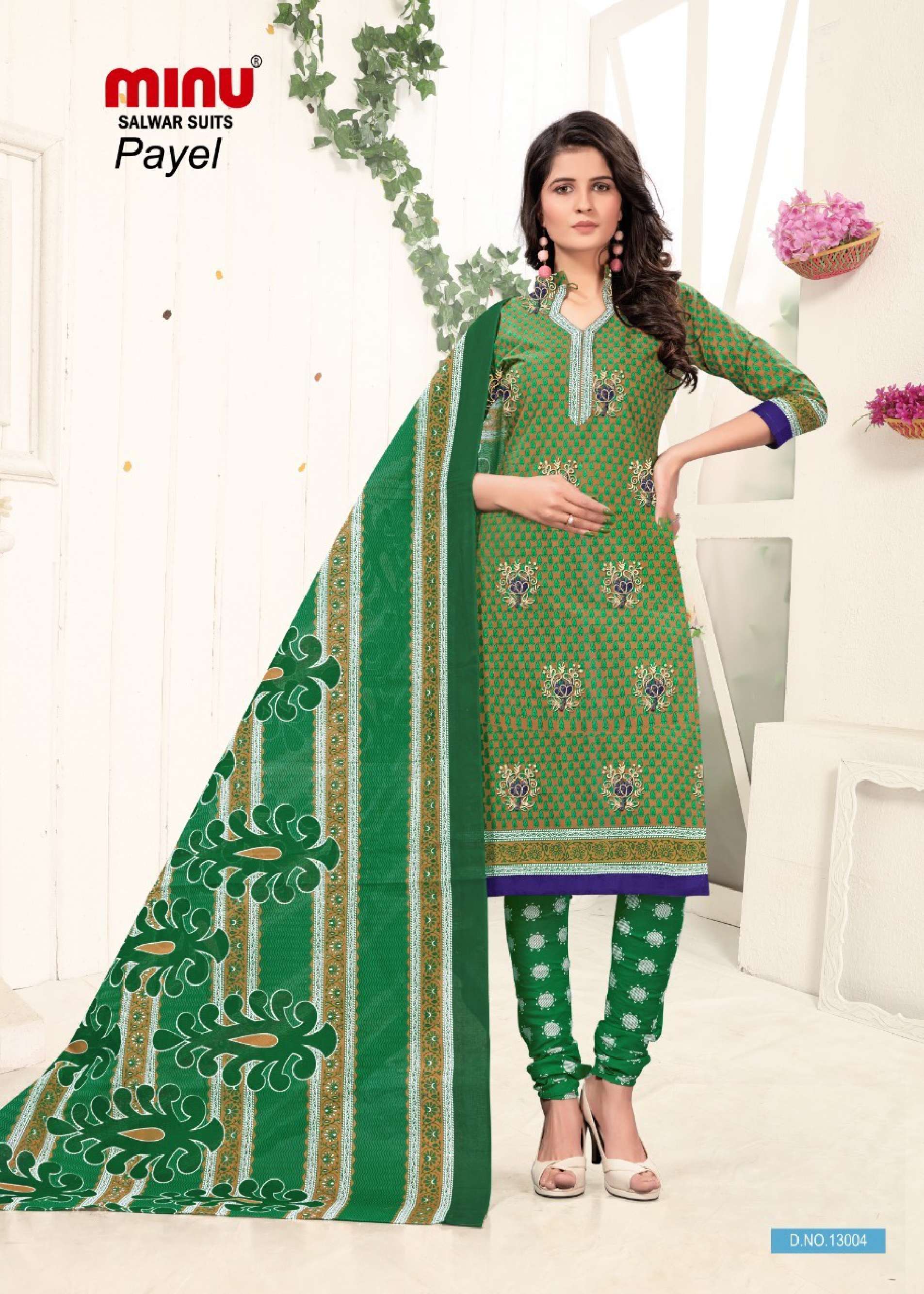 Minu PAYAL Cotton Embroidered Dress Material-10P Catalog