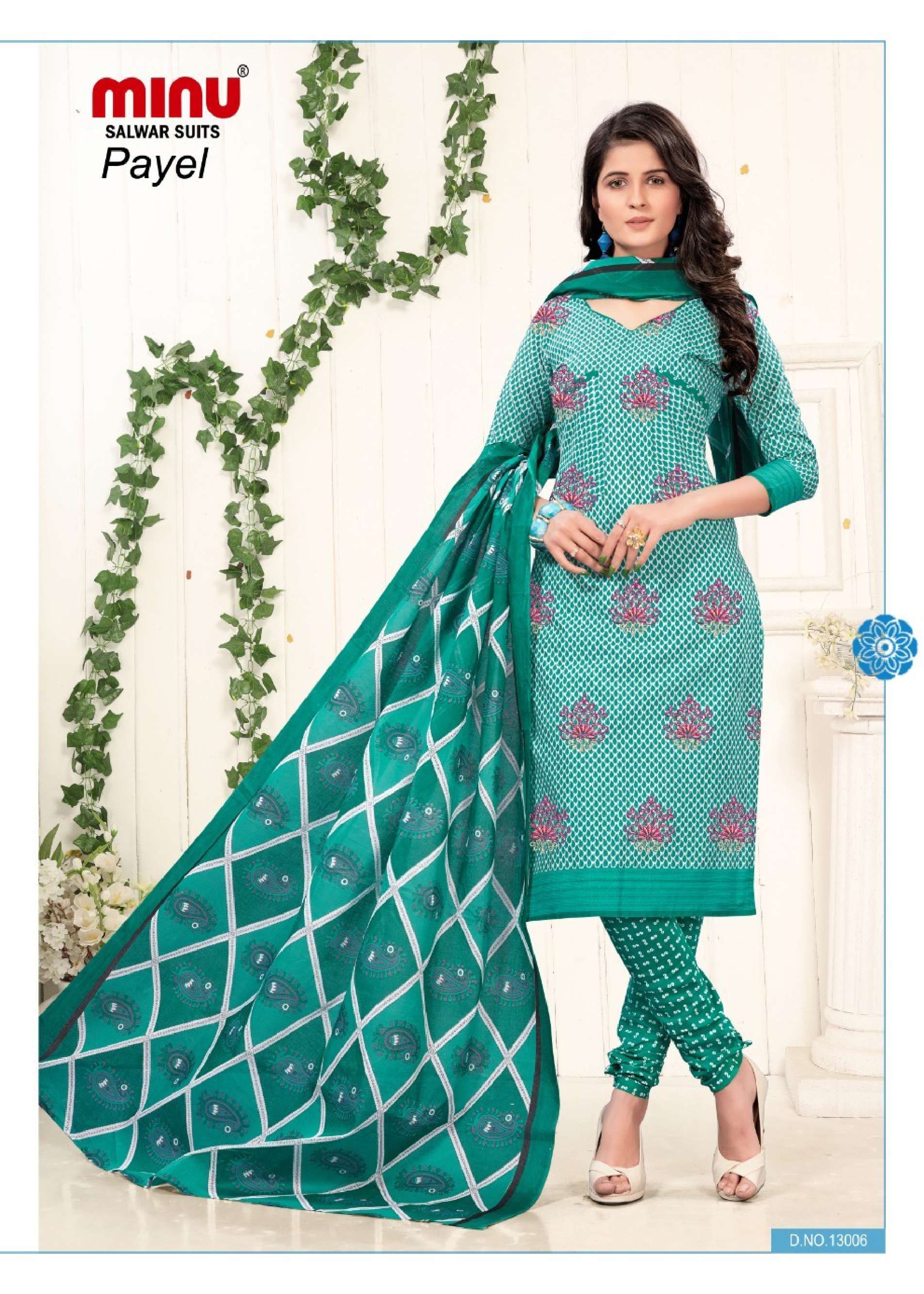 Minu PAYAL Cotton Embroidered Dress Material-10P Catalog