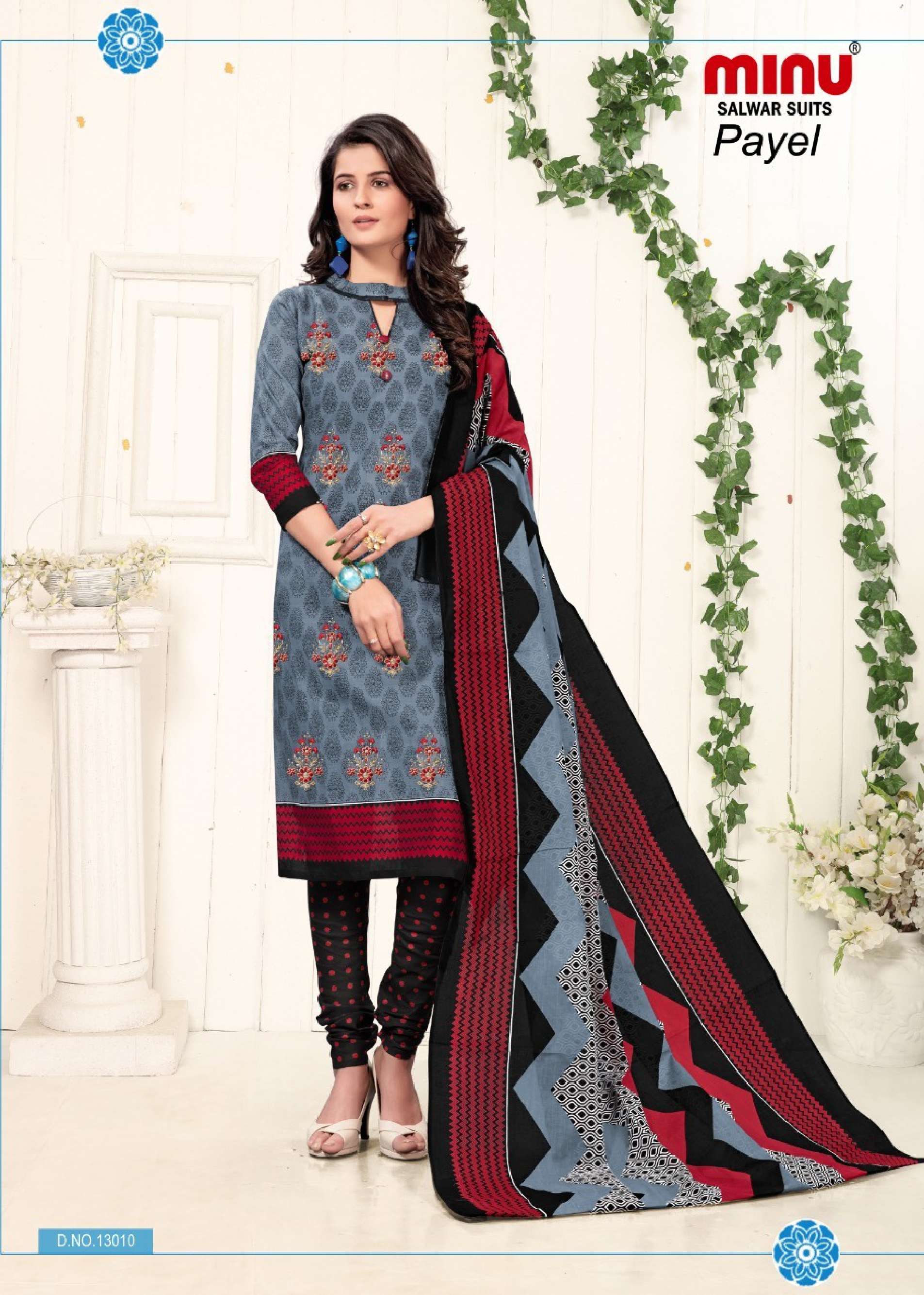 Minu PAYAL Cotton Embroidered Dress Material-10P Catalog