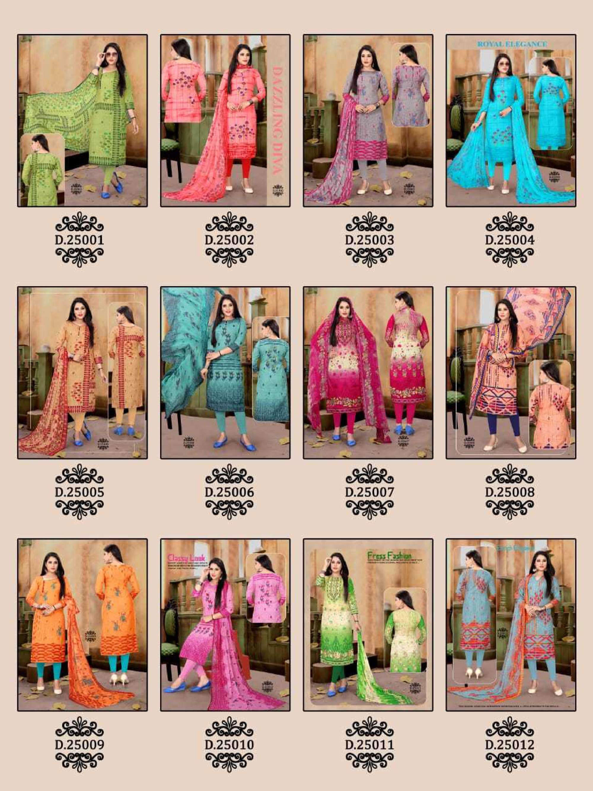 Minu PRAGATI Cotton Printed Dress Material-12P Catalog