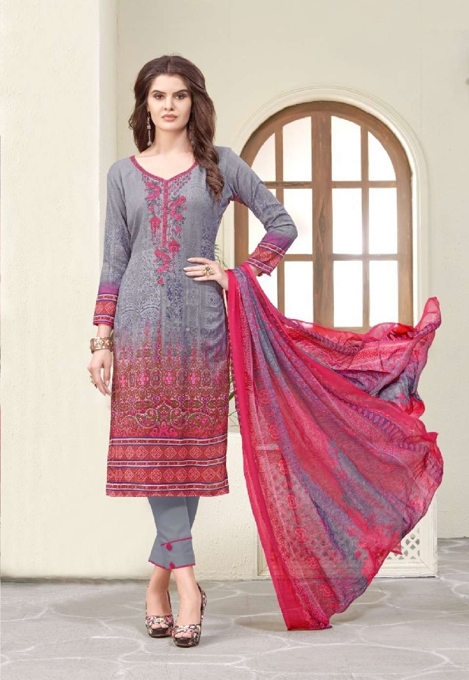 Minu RAABTA Cotton Embroidered Dress Material-8P Catalog