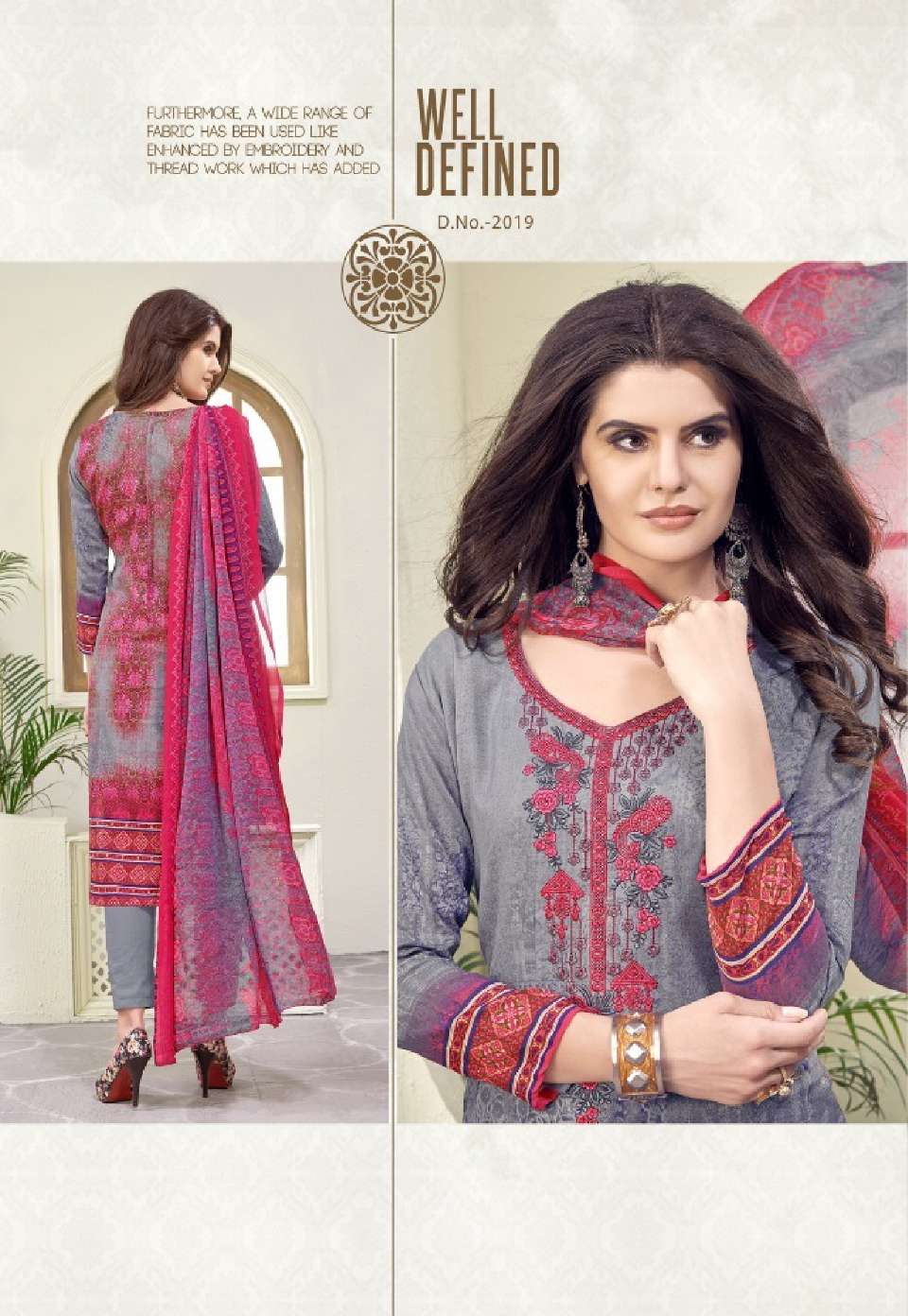 Minu RAABTA Cotton Embroidered Dress Material-8P Catalog