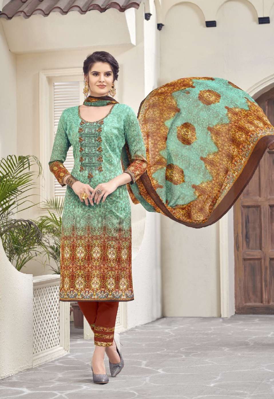 Minu RAABTA Cotton Embroidered Dress Material-8P Catalog