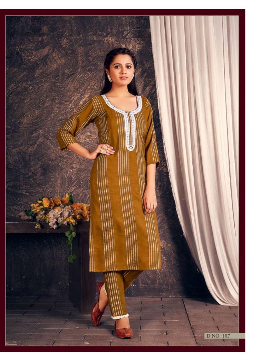 Minu RAKSHA BANDHAN Jacquard Kurtis Combo-7P Catalog