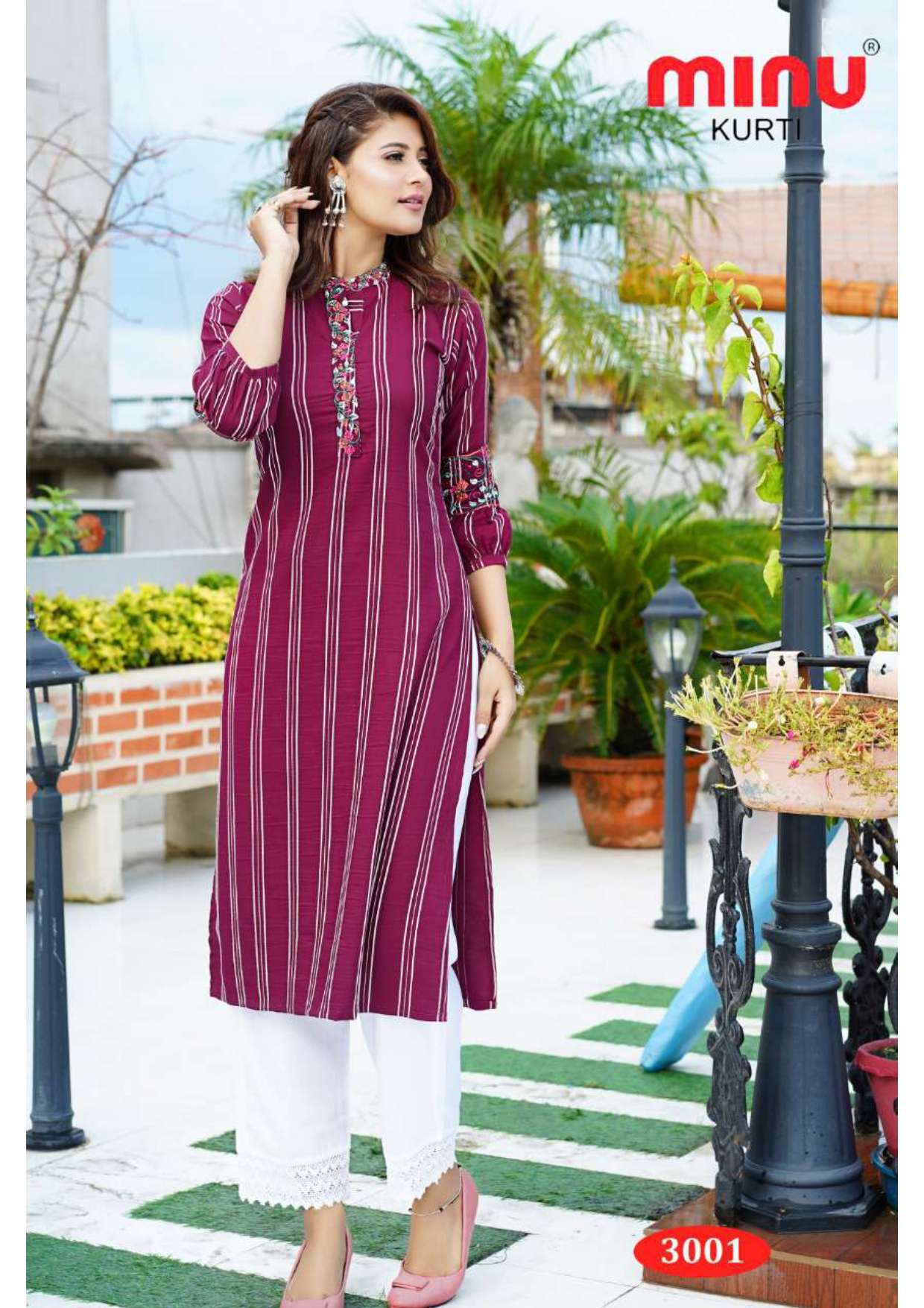 Minu SIYA Vol-3 Rayon Embroidered Long Kurtis-5P Catalog