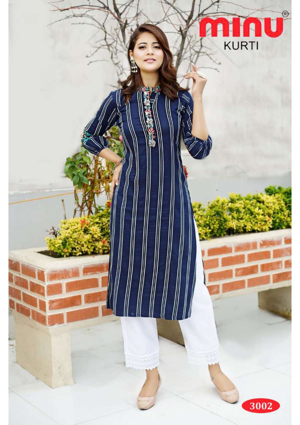Minu SIYA Vol-3 Rayon Embroidered Long Kurtis-5P Catalog