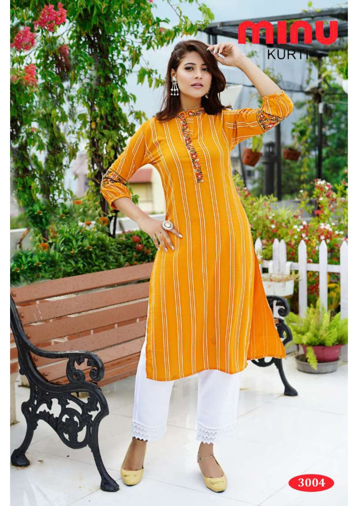 Minu SIYA Vol-3 Rayon Embroidered Long Kurtis-5P Catalog