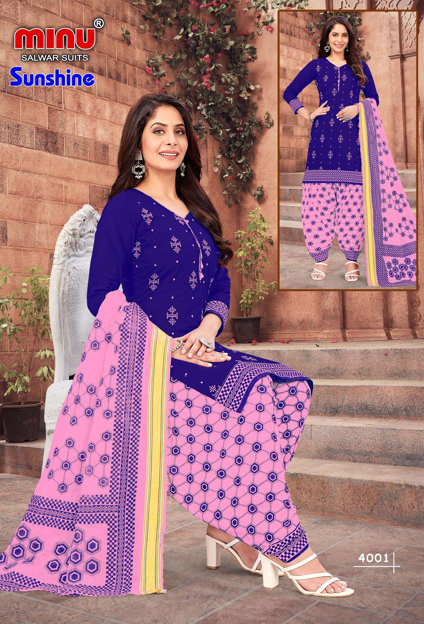 Minu SUNSHINE Cotton Embroidery Patiala Dress material-10P Catalog