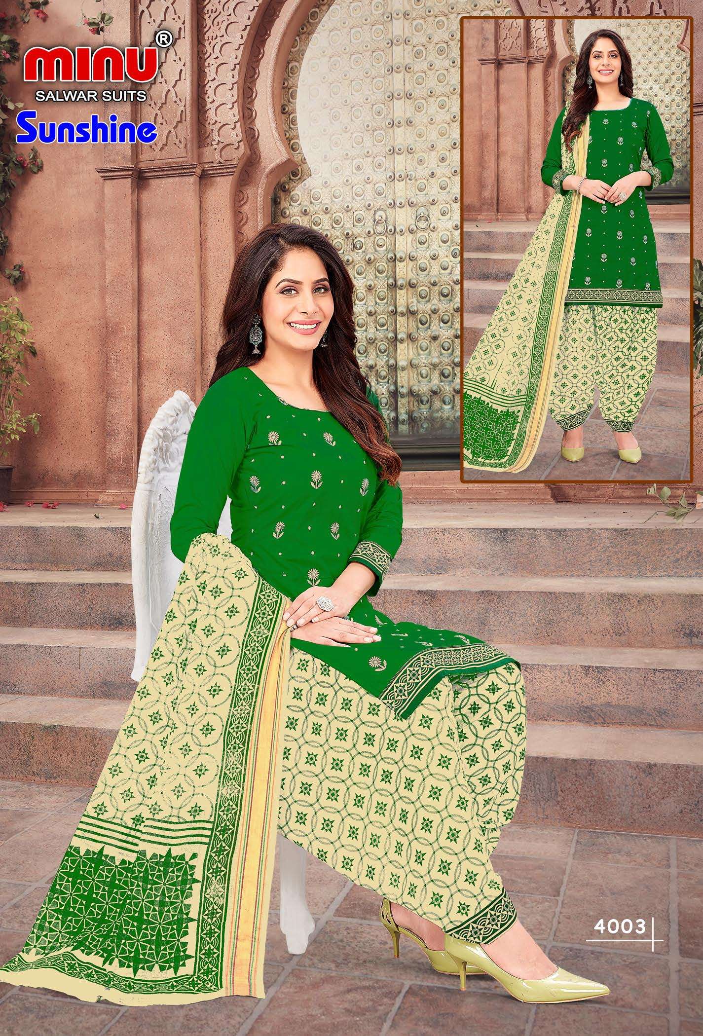 Minu SUNSHINE Cotton Embroidery Patiala Dress material-10P Catalog