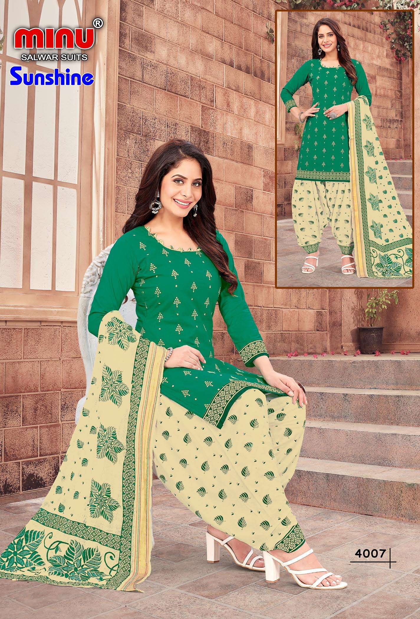 Minu SUNSHINE Cotton Embroidery Patiala Dress material-10P Catalog