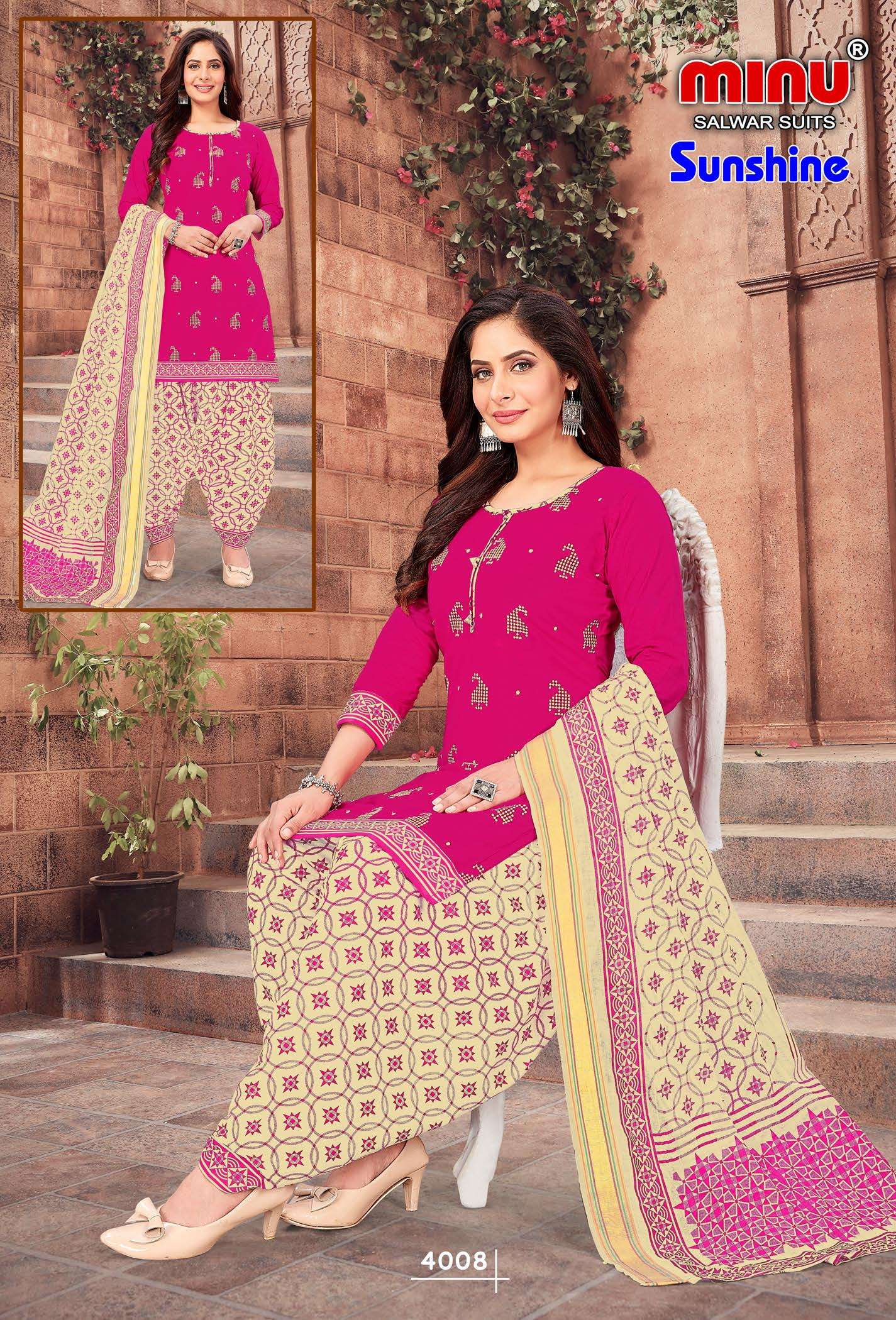 Minu SUNSHINE Cotton Embroidery Patiala Dress material-10P Catalog
