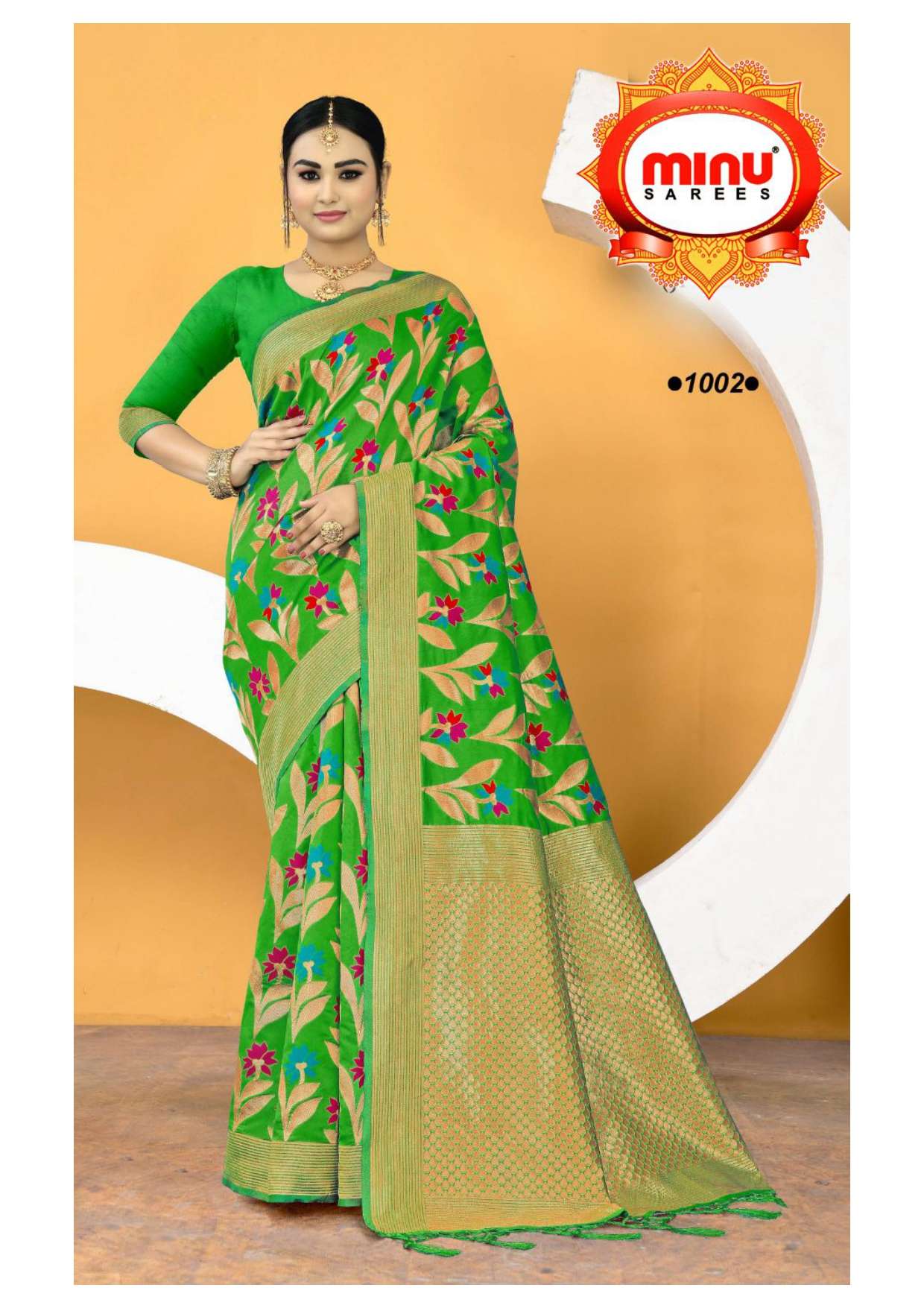 Minu TEEN PATTI Chanderi Silk Saree-10P Catalog