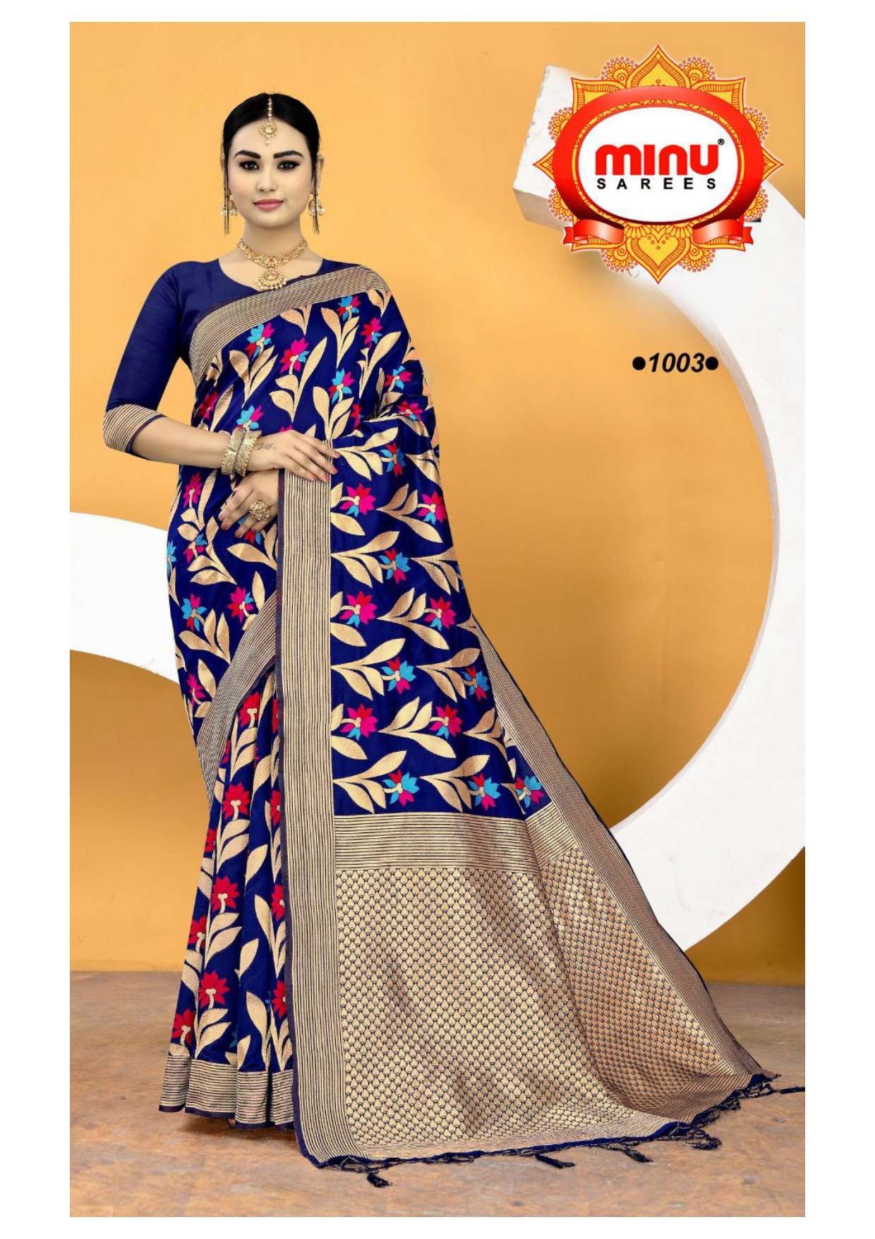 Minu TEEN PATTI Chanderi Silk Saree-10P Catalog