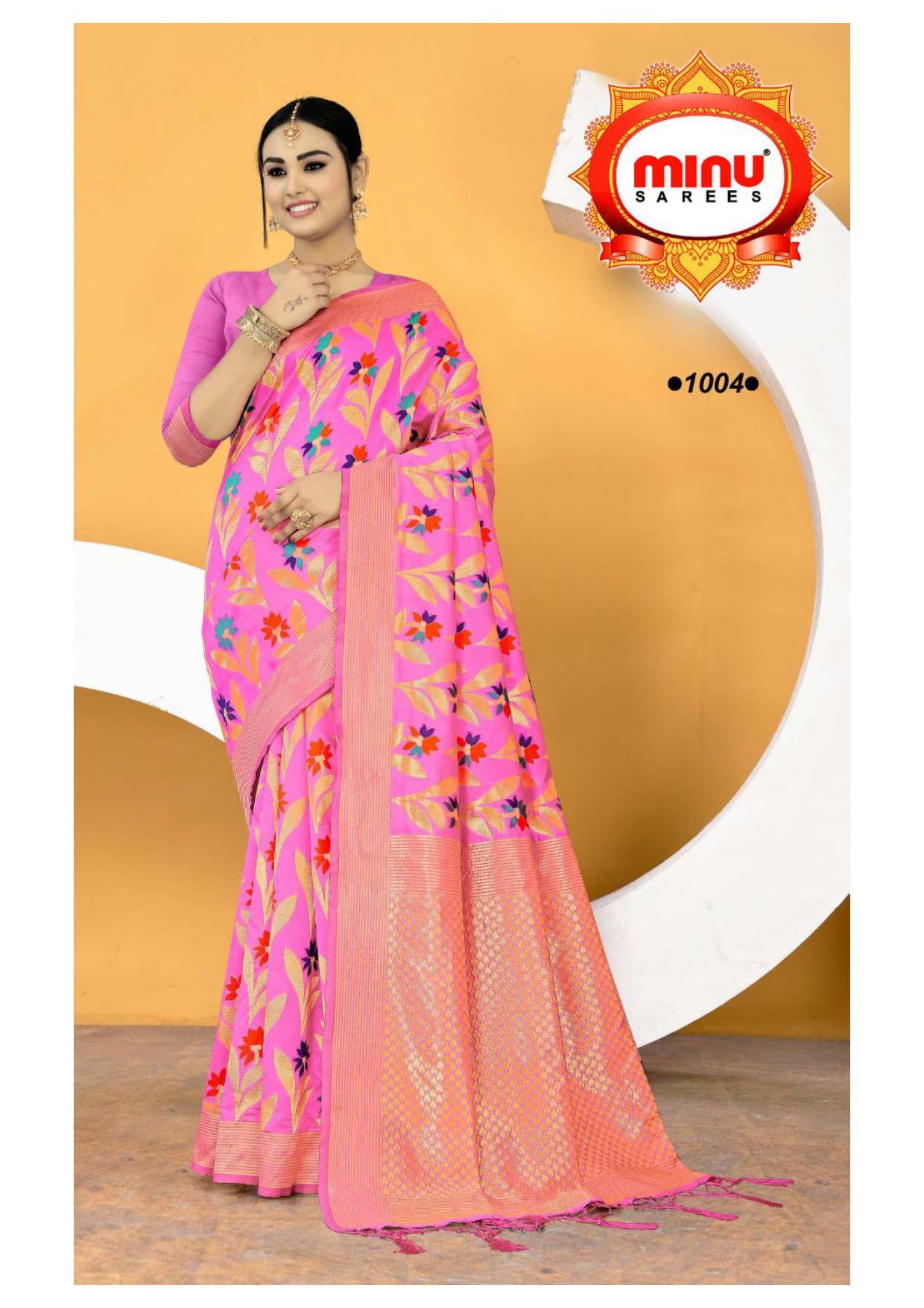 Minu TEEN PATTI Chanderi Silk Saree-10P Catalog