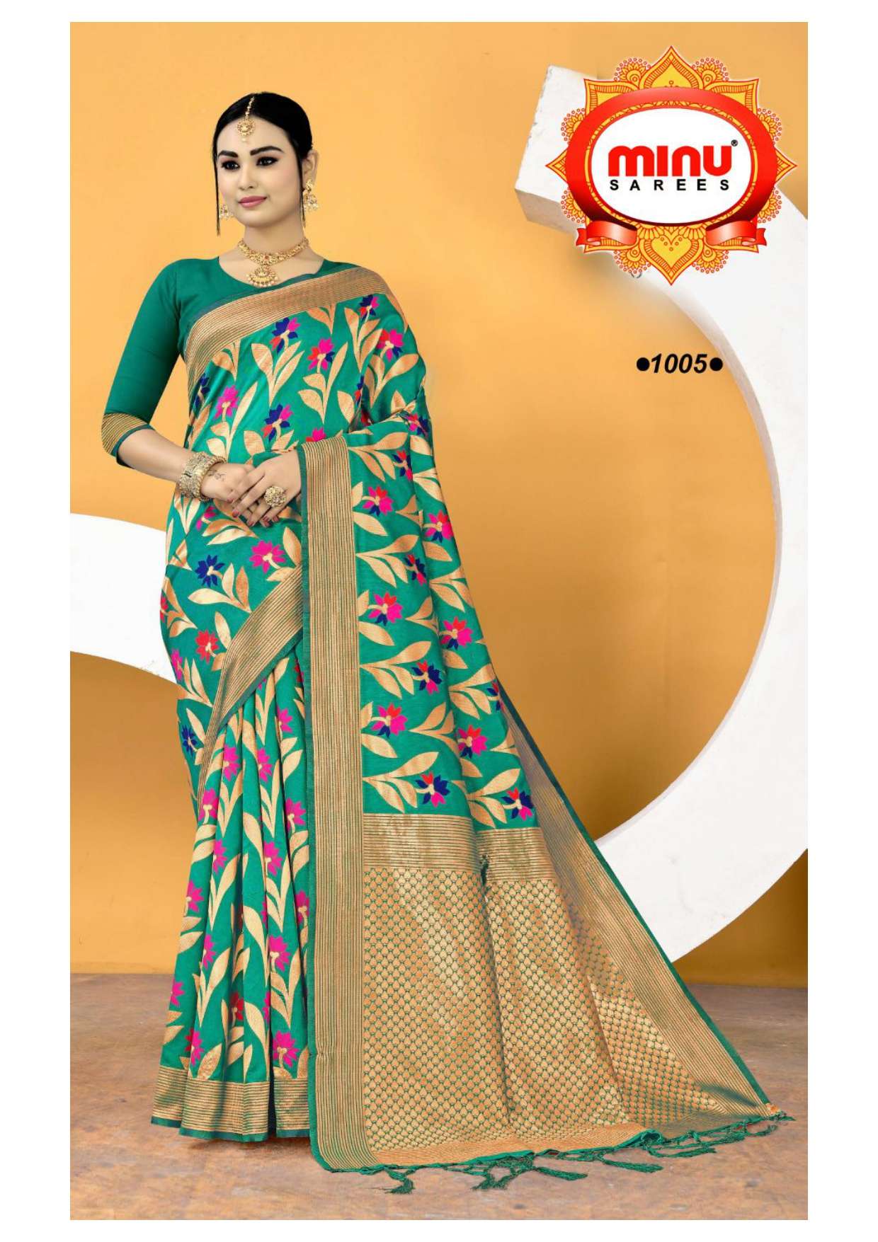 Minu TEEN PATTI Chanderi Silk Saree-10P Catalog
