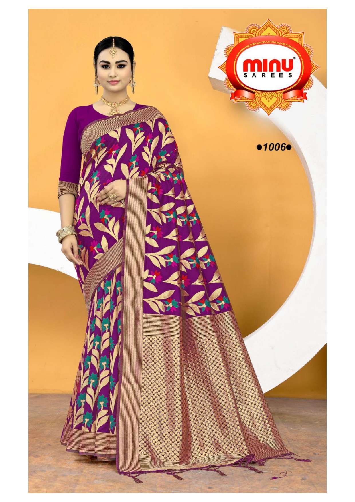 Minu TEEN PATTI Chanderi Silk Saree-10P Catalog