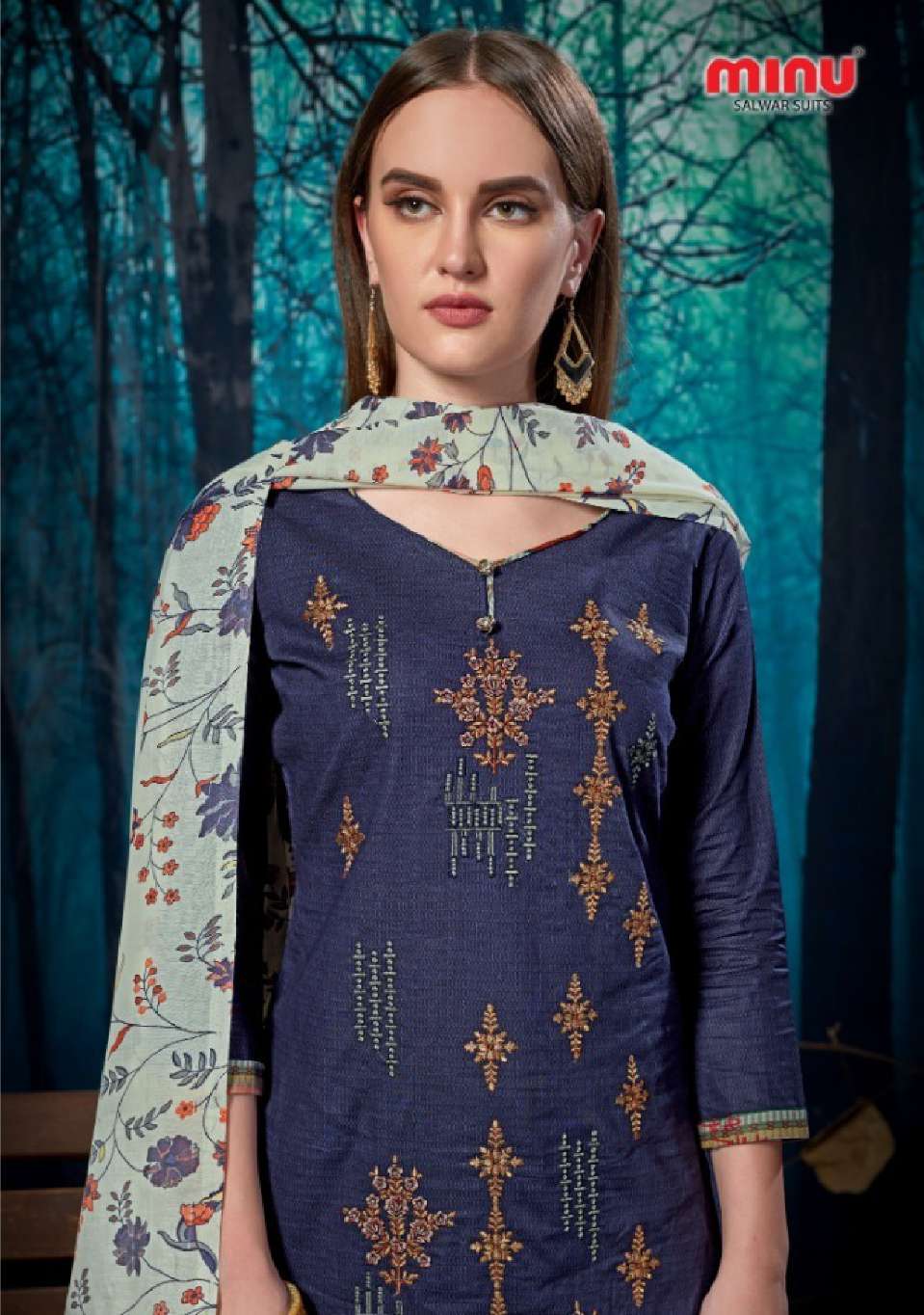 Minu TRISHA Cotton Embroidery Dress Material-8P Catalog