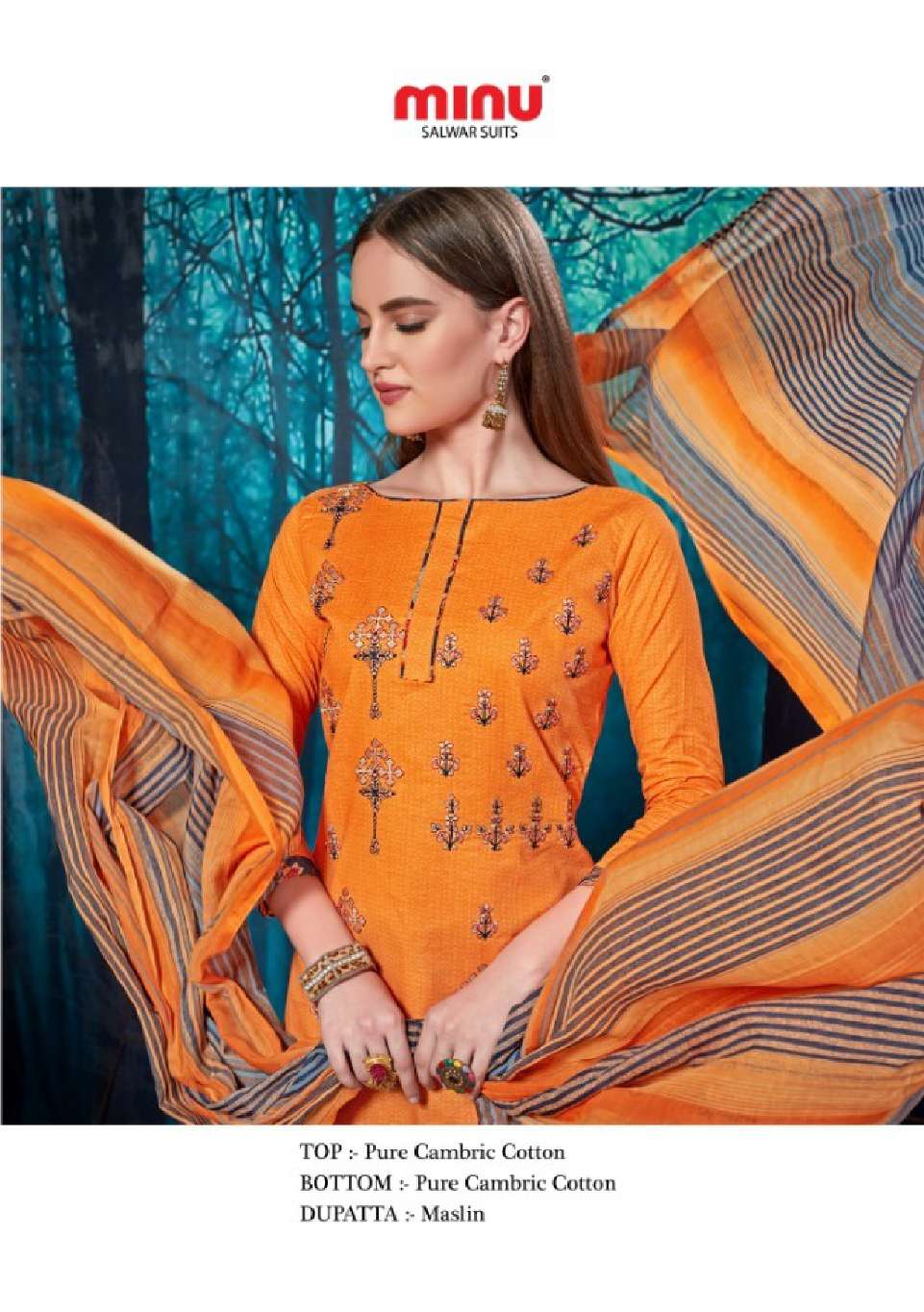 Minu TRISHA Cotton Embroidery Dress Material-8P Catalog