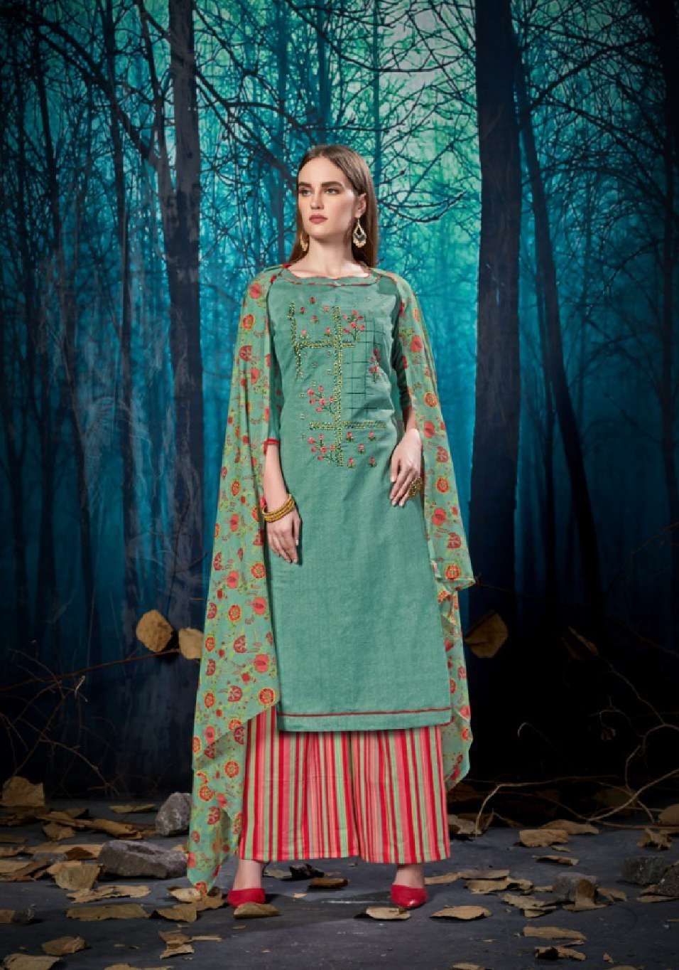 Minu TRISHA Cotton Embroidery Dress Material-8P Catalog