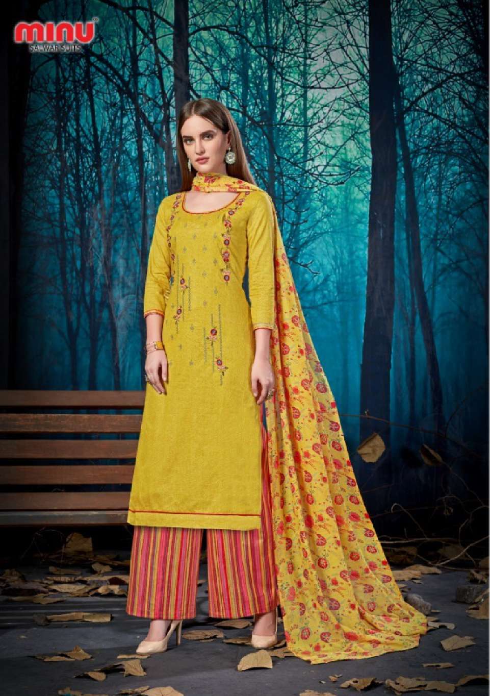 Minu TRISHA Cotton Embroidery Dress Material-8P Catalog