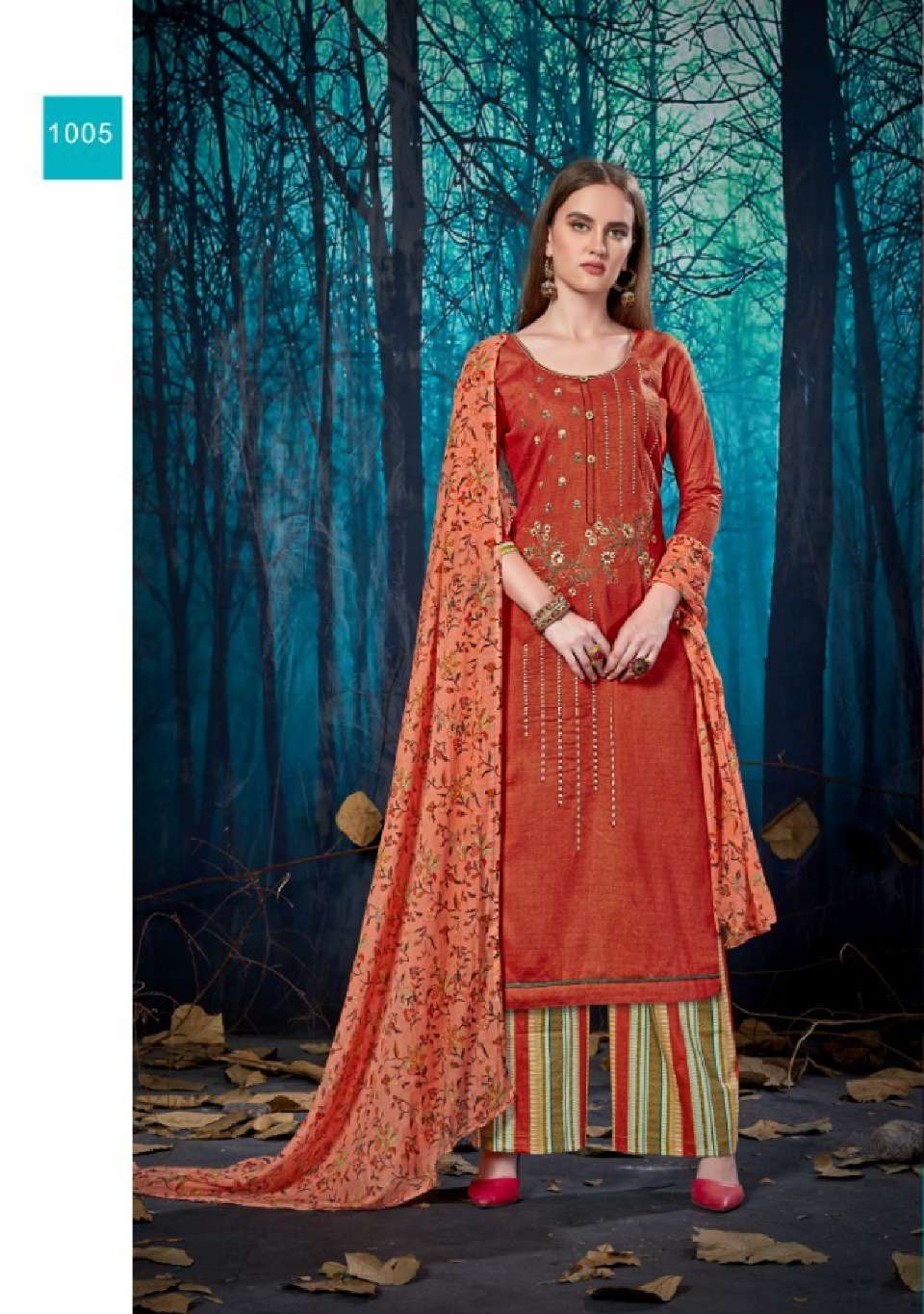 Minu TRISHA Cotton Embroidery Dress Material-8P Catalog