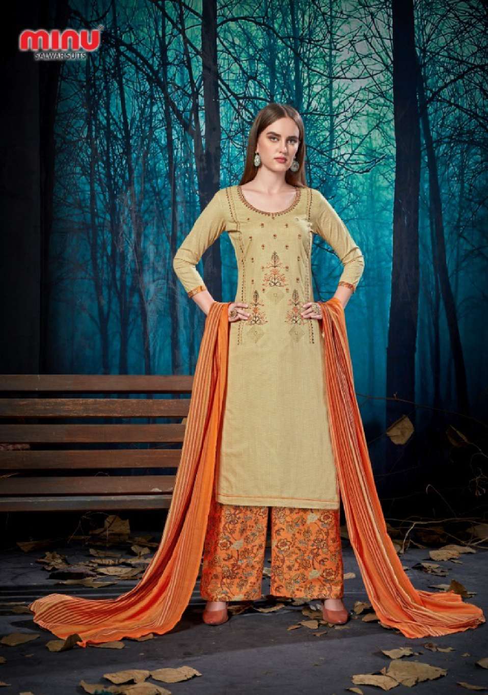 Minu TRISHA Cotton Embroidery Dress Material-8P Catalog