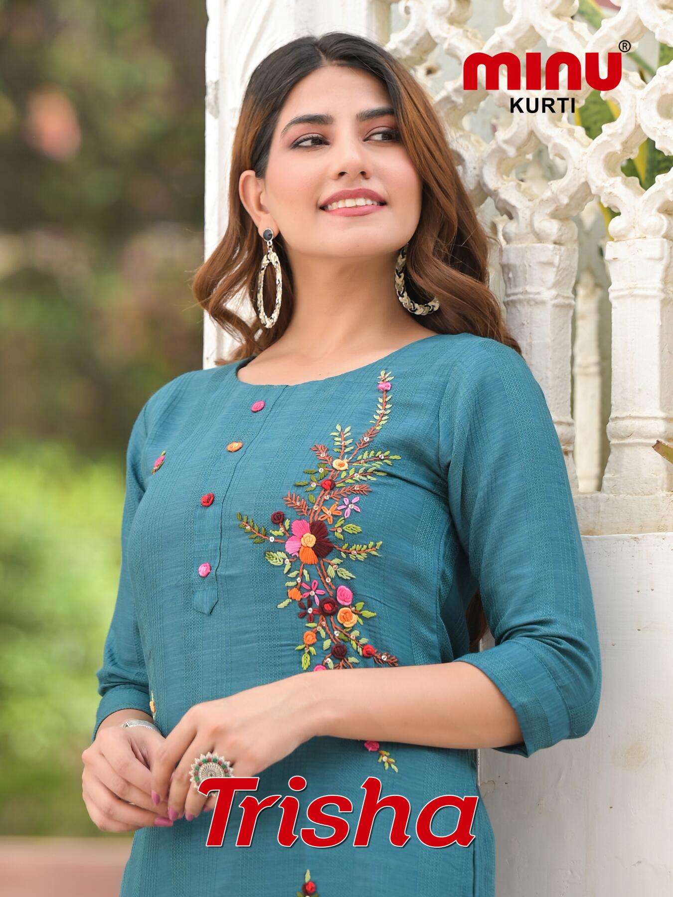 Minu TRISHA Rayon Embroidered Kurti-4P Catalog