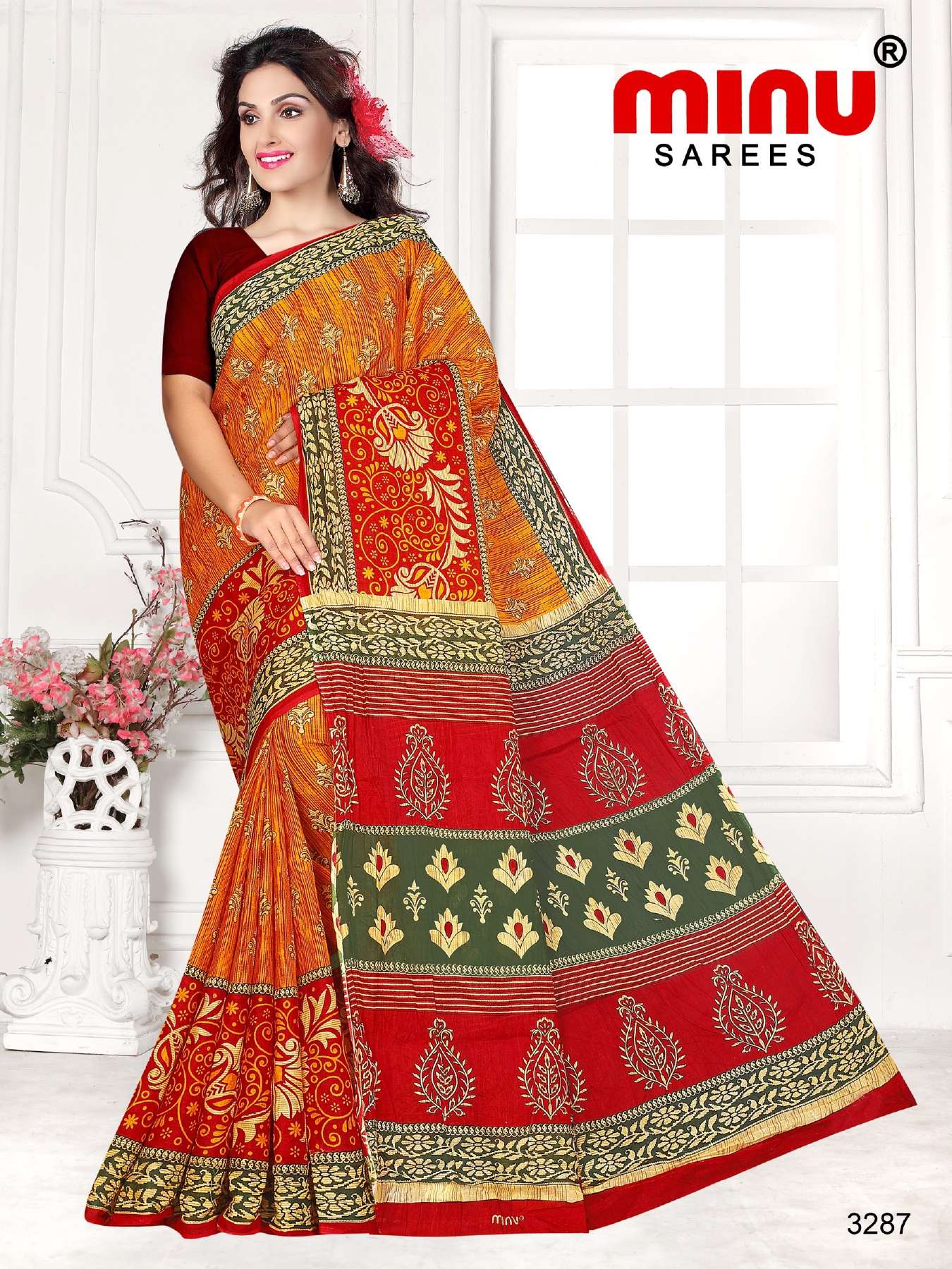 Minu TUKTUKI ( Riya ) Cotton Printed Saree-15P Catalog