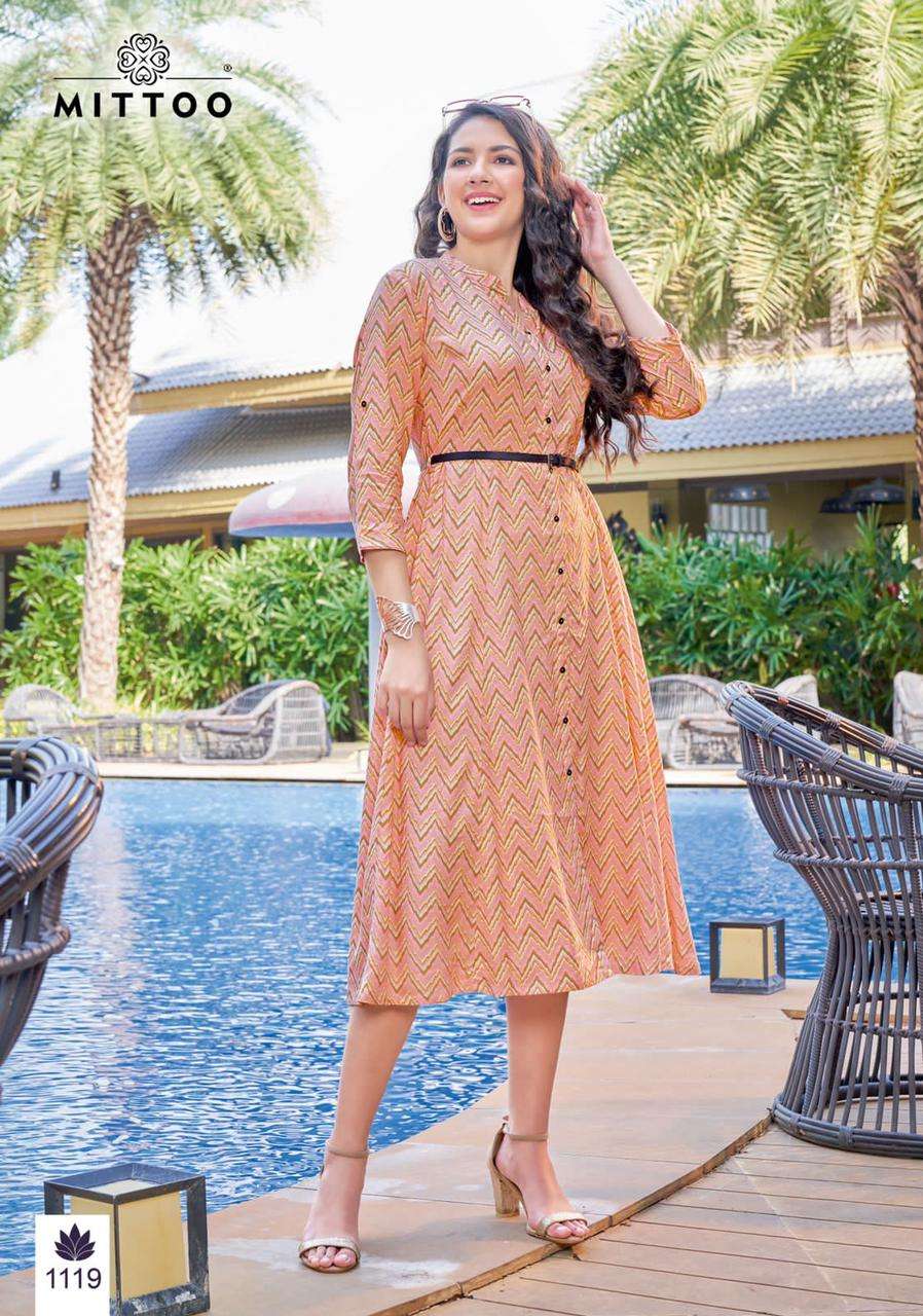  MITTOO BELT VOL 10  Rayon Printed Kurtis Catalogue