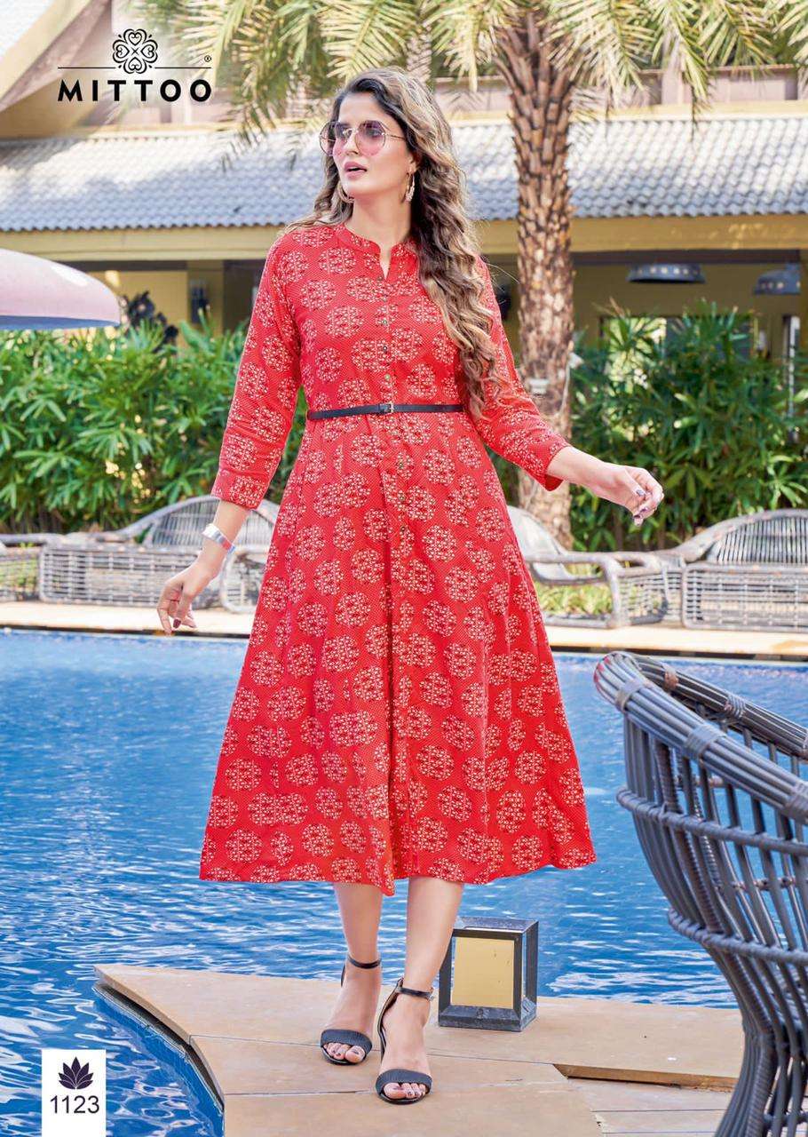  MITTOO BELT VOL 10  Rayon Printed Kurtis Catalogue