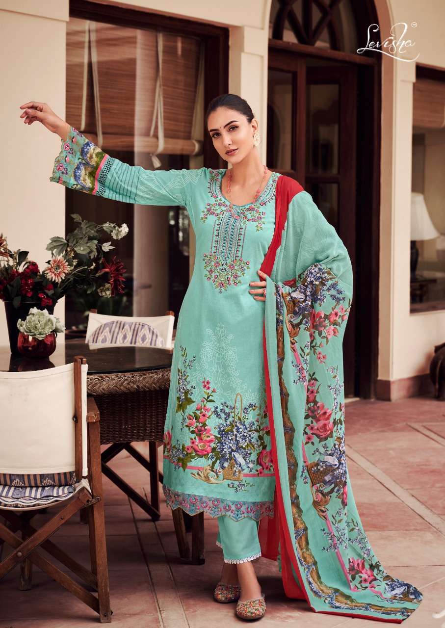 NOOR E ISHQ BY LEVISHA COTTON PAKISTANI PRINTED WORK SALWAR KAMEEZ