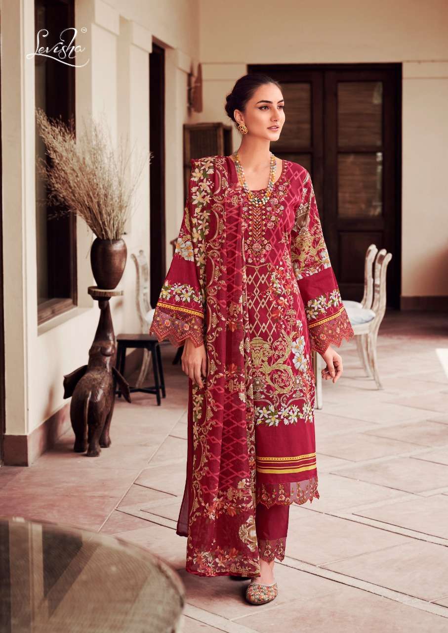 NOOR E ISHQ BY LEVISHA COTTON PAKISTANI PRINTED WORK SALWAR KAMEEZ