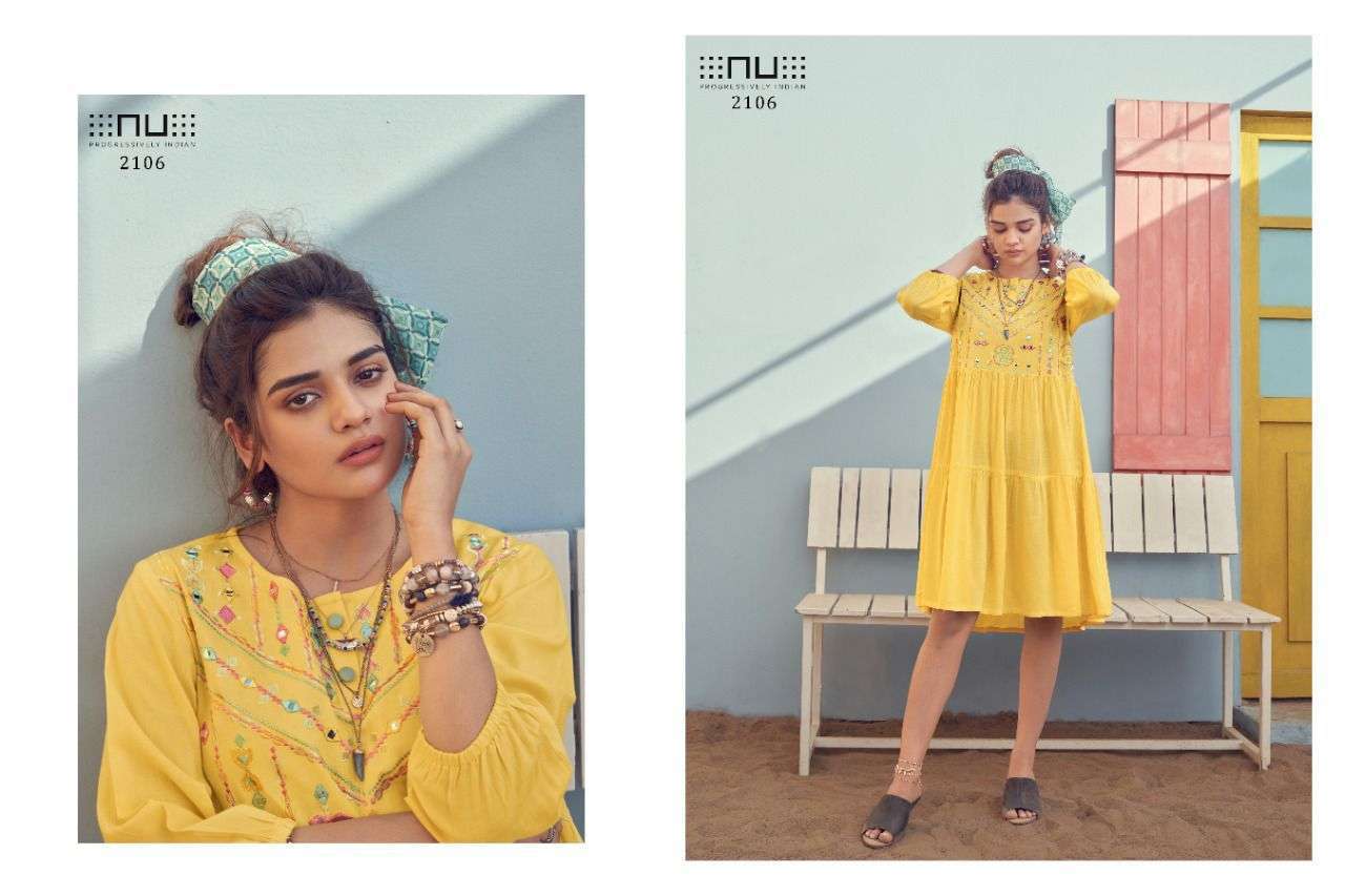  NU VOL 21 RAYON SLUB CLASSY LOOK SHORT KURTIS