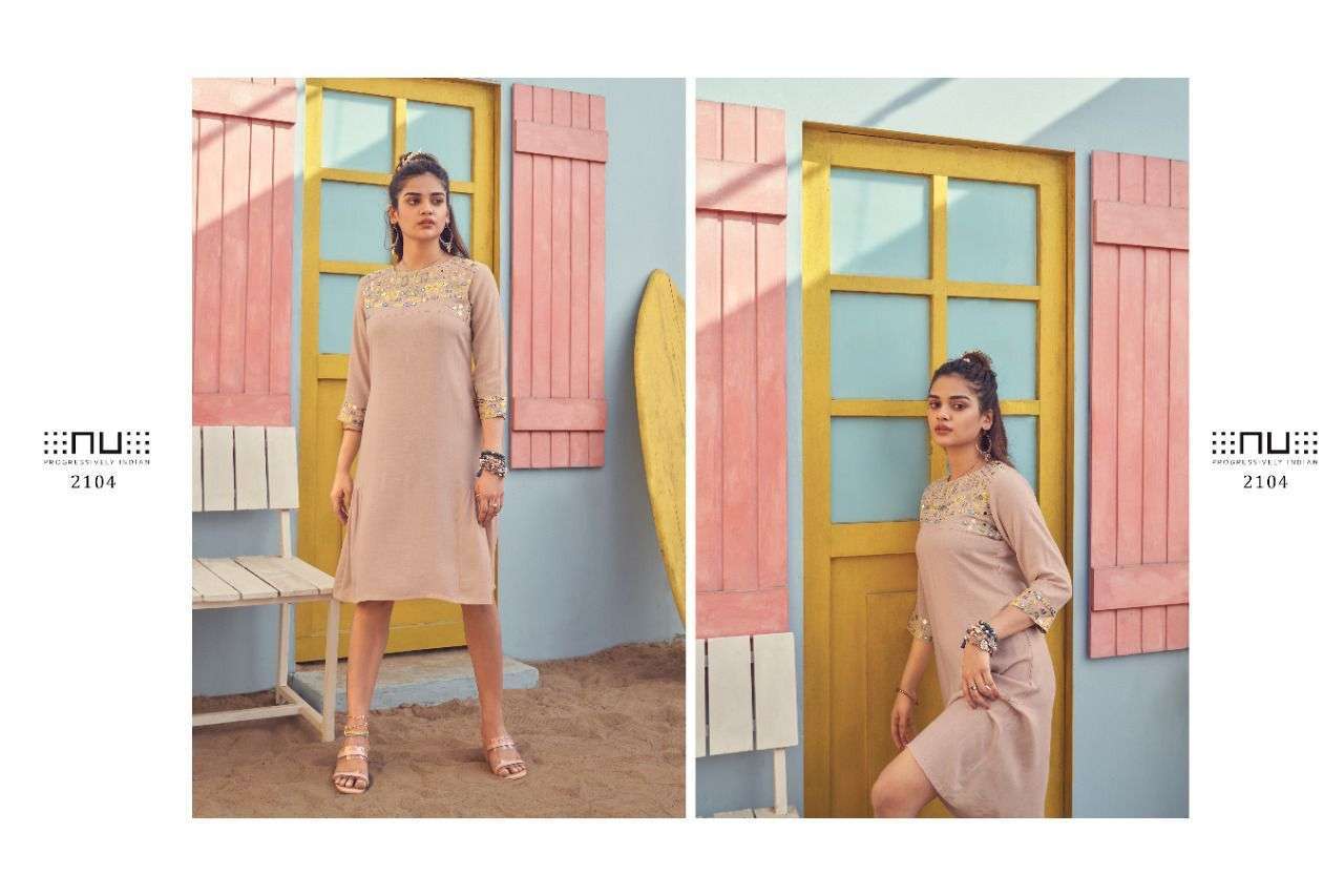  NU VOL 21 RAYON SLUB CLASSY LOOK SHORT KURTIS