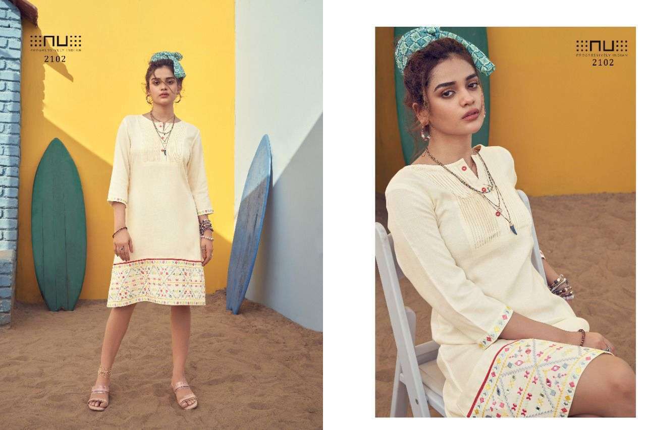  NU VOL 21 RAYON SLUB CLASSY LOOK SHORT KURTIS