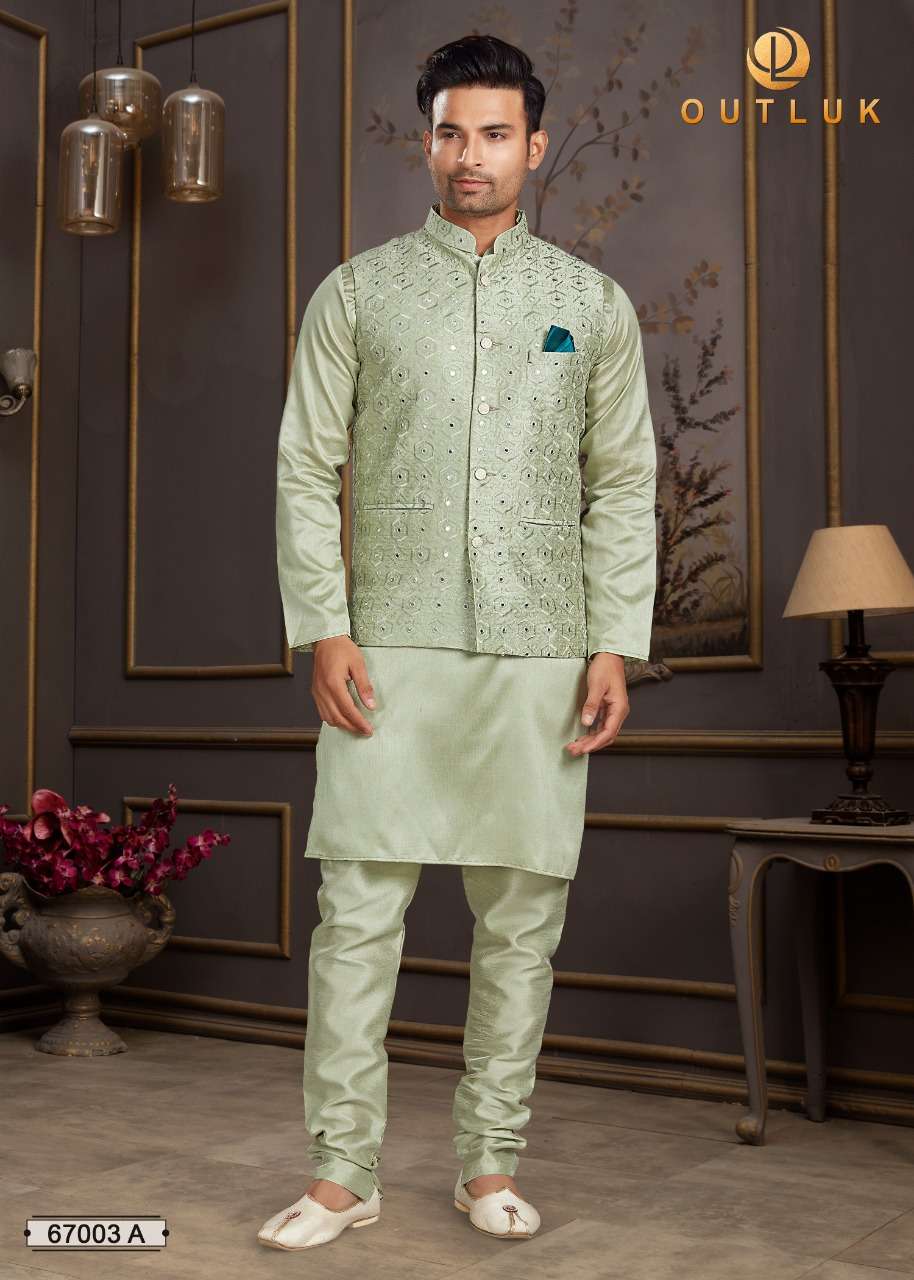 Outlook 67 A Festive Wear Kurta Pajama With Jacket Collection