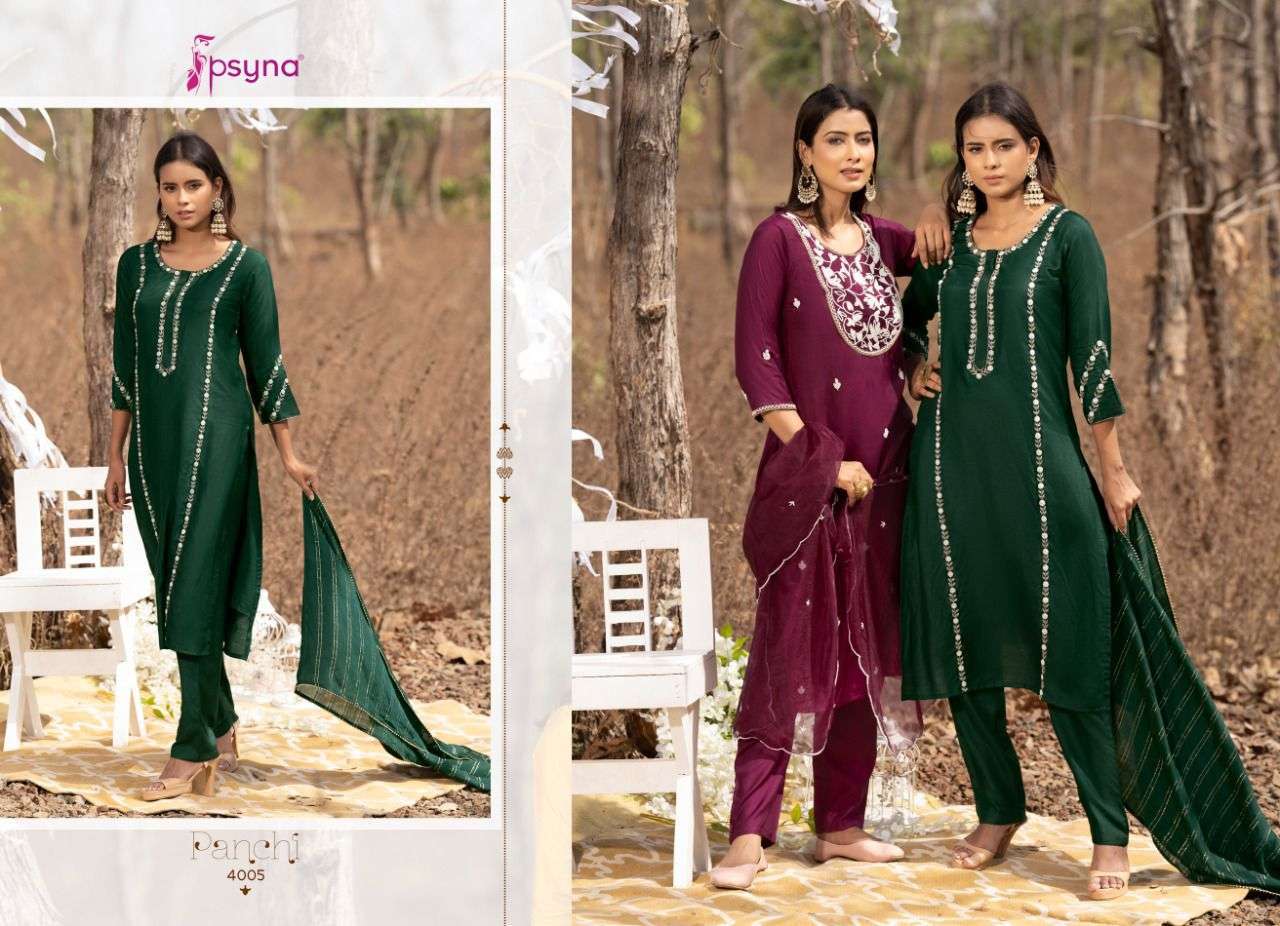  PSYNA PANCHI 4 KURTI WITH TOP BOTTOM AND DUPATTA WHOLESALER IN SURAT