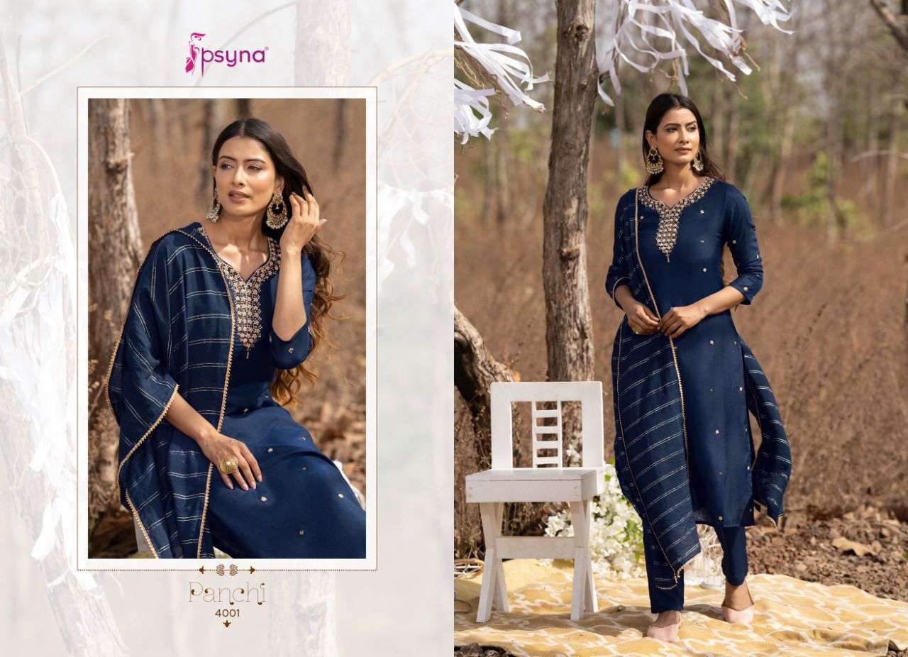  PSYNA PANCHI 4 KURTI WITH TOP BOTTOM AND DUPATTA WHOLESALER IN SURAT