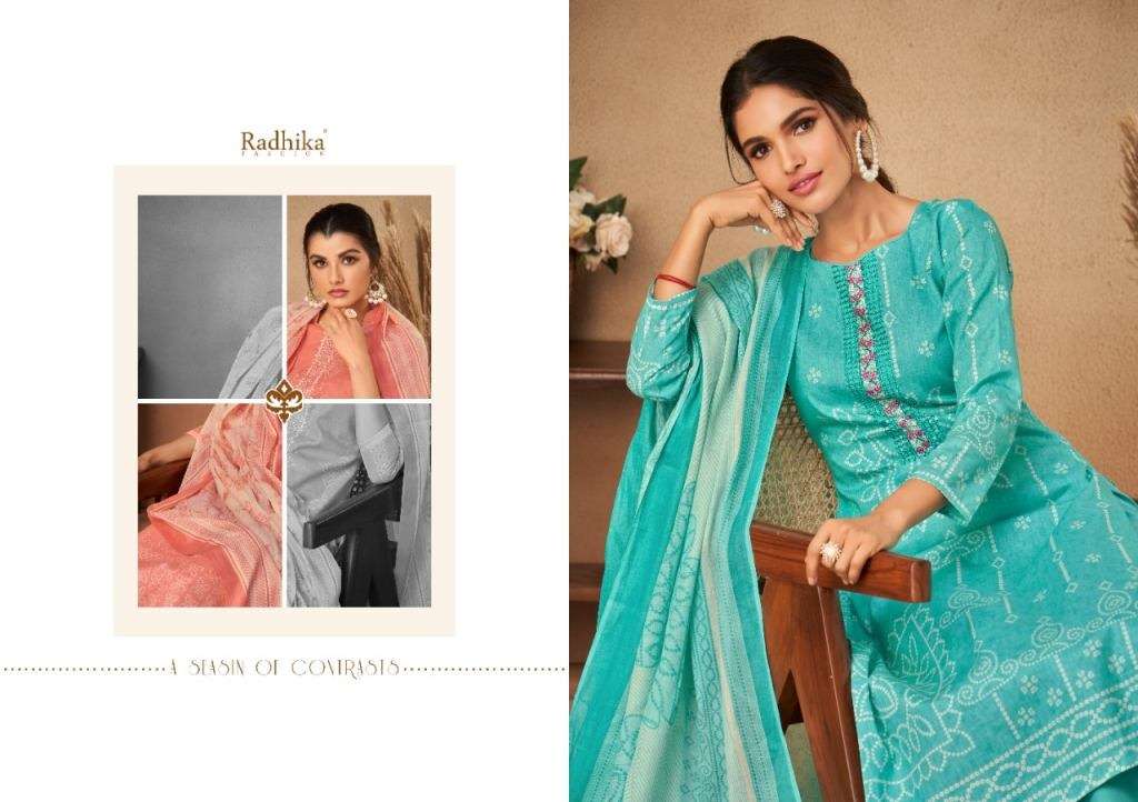 RADHIKA BANDHNI PURE CAMBRIC PRINTED COTTON DAILY WEAR DRESS MATERIAL
