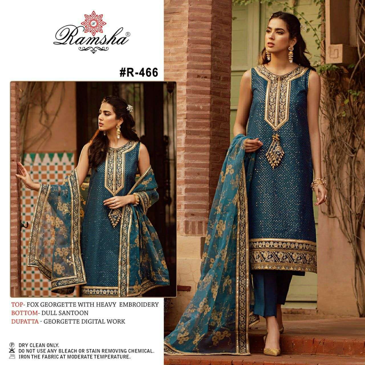 RAMSHA DESIGN 466 PAKSITANI GEORGETTE DRESSES SUPPLIER