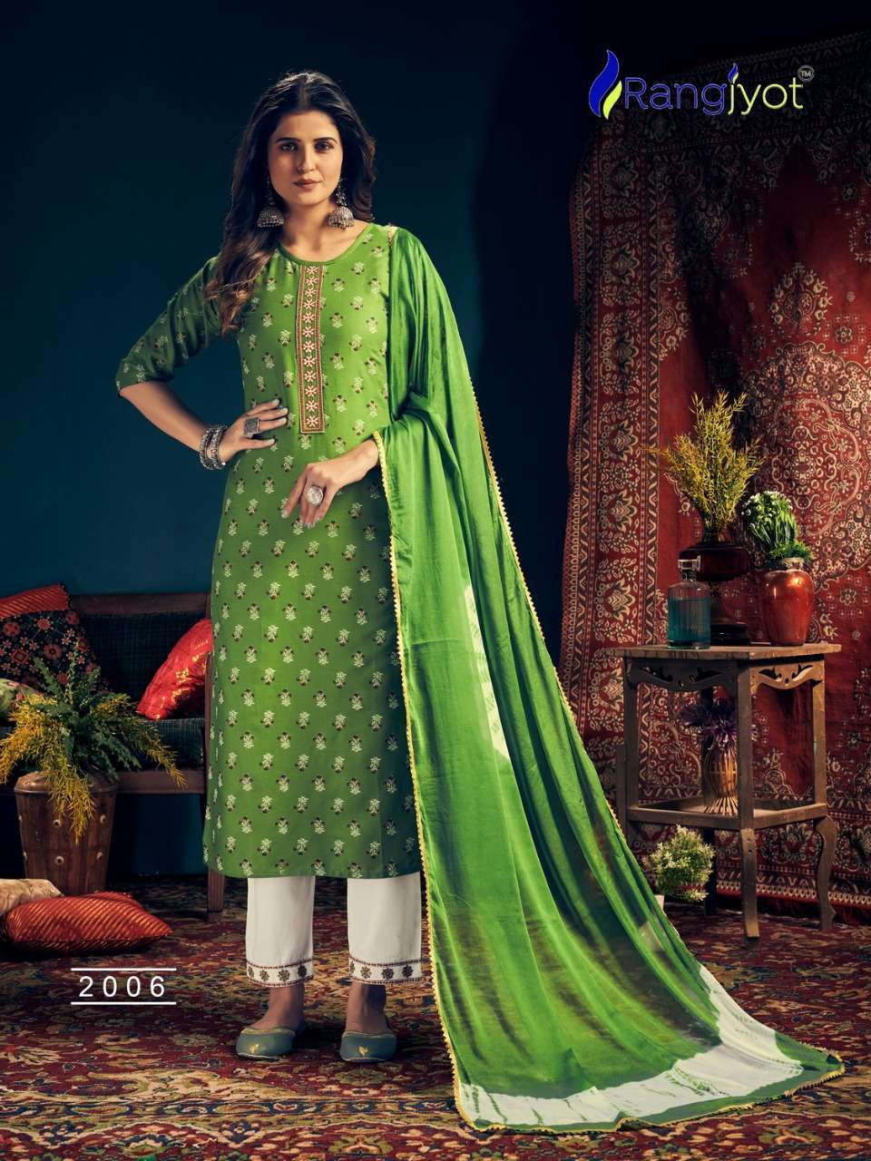 RANGJYOT RANGMAYA VOL 2 READYMADE CASUAL WEAR RAYON SUITS WHOLESALER